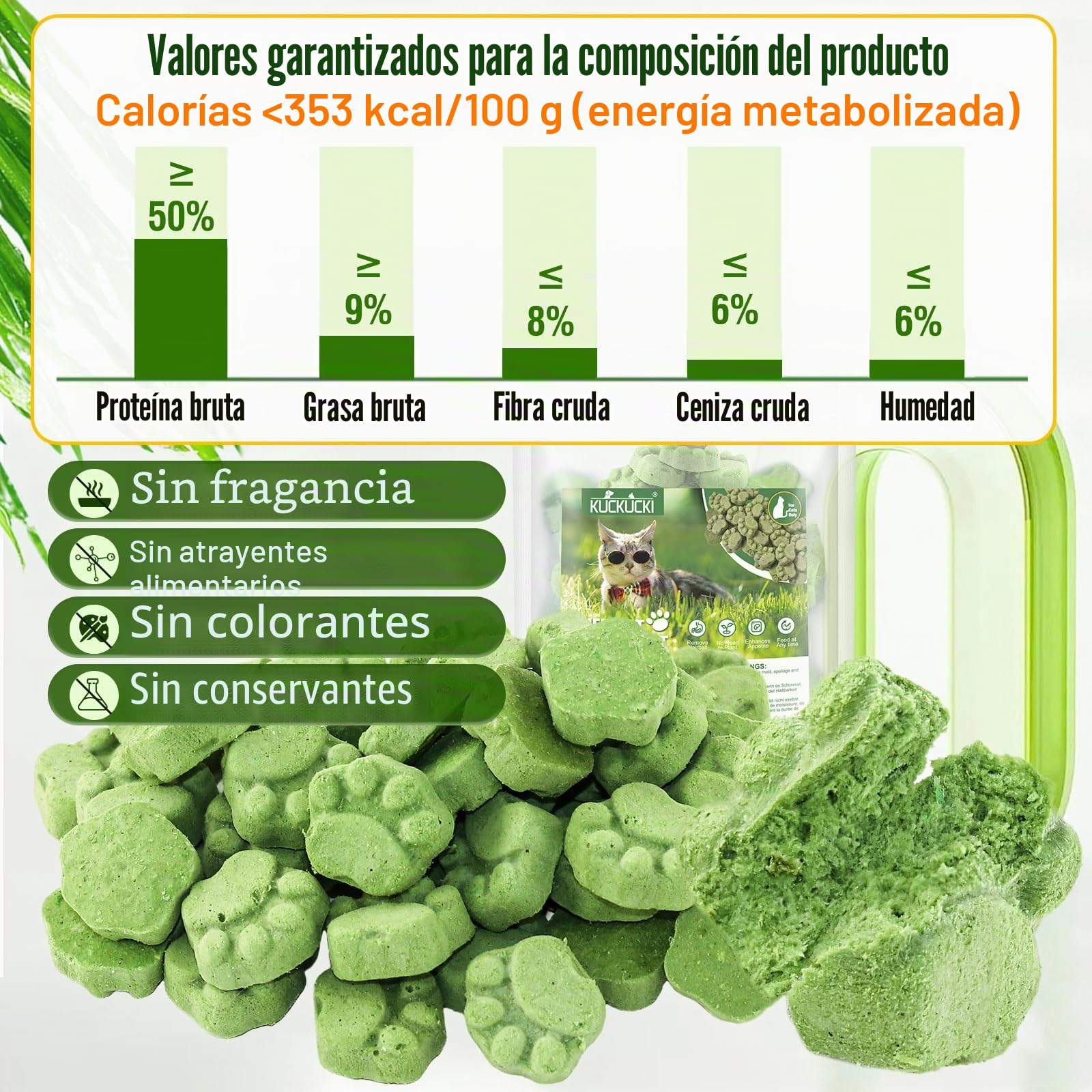 Golosina de Hierba Gatera para Gatos, 50g Snack Liofilizado con Hierba Gatera para Limpiar los Dientes