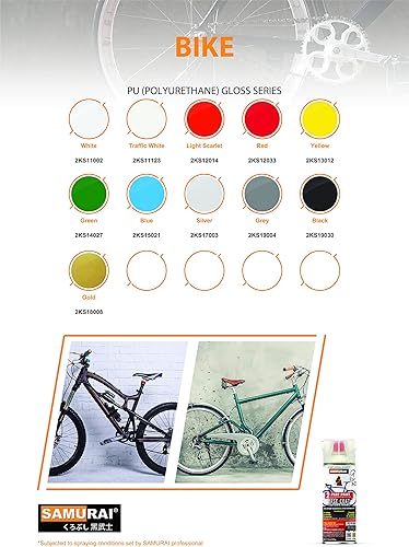 Miniatura 5 de SAMURAI Pintura en aerosol de poliuretano de 2 partes para bicicleta, 11.3 onzas, resistente a los rayos UV y a la oxidación (azul, paquete de 1