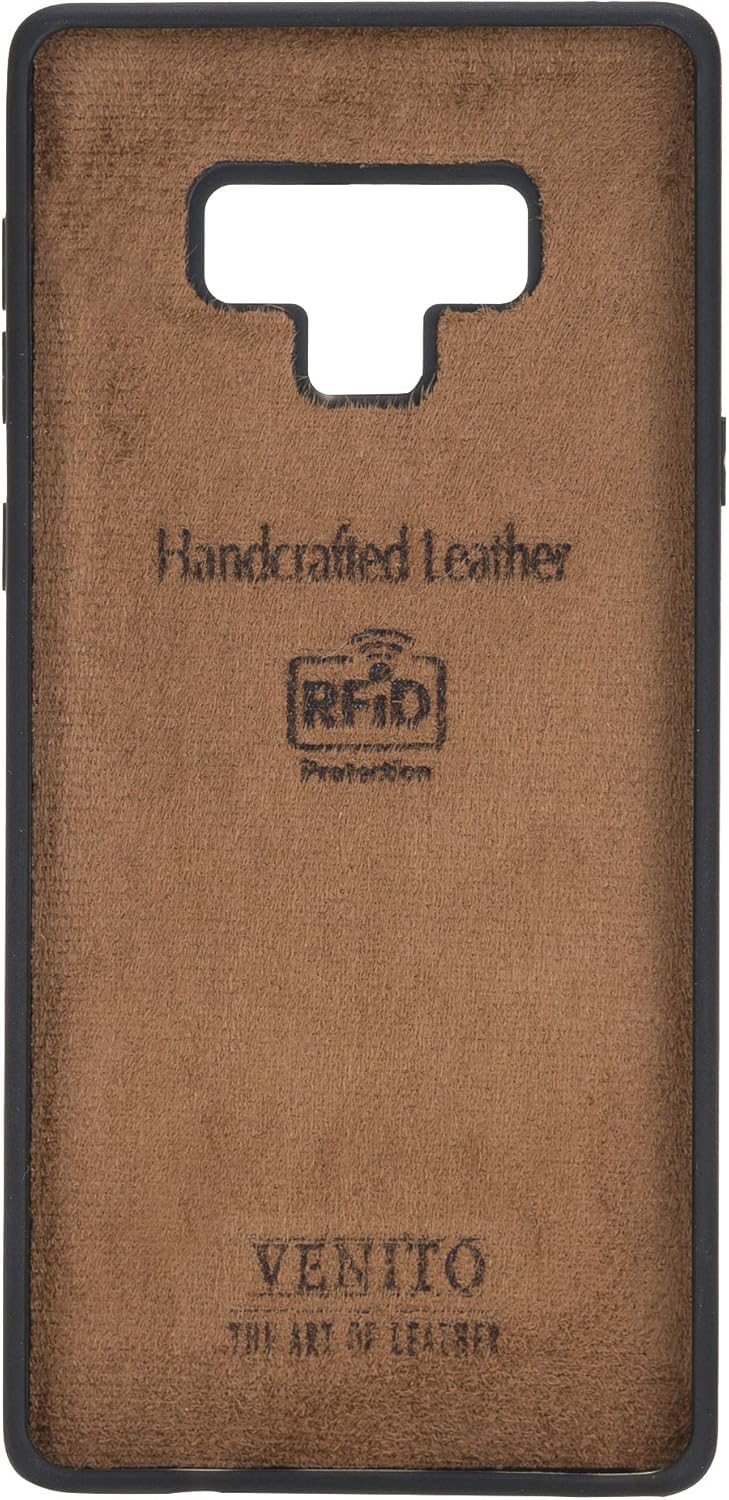 Venito Capri Leather Wallet Case Compatible with Samsung Galaxy Note 9 (6.4 inch) – Extra Secure with RFID Blocking & Padded Back Cover (Coffee Brown)