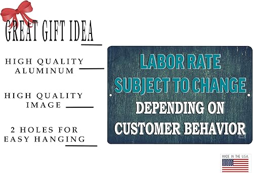 Miniatura 2 de Rogue River Tactical Divertido trabajo sarcástico Oficina de mecánico minorista Tienda Metal Estaño Letrero Decoración de pared Bar Jefe Empleado