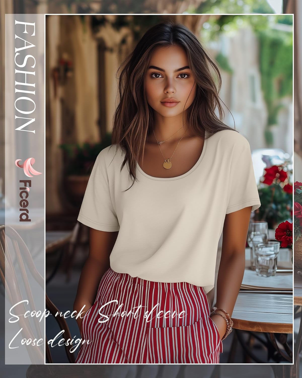 Ficerd 4 Pack Women's Scoop Neck Loose Fit T Shirts Basic Casual Short Sleeve Tops Soft Layer Summer Tees - Image 6