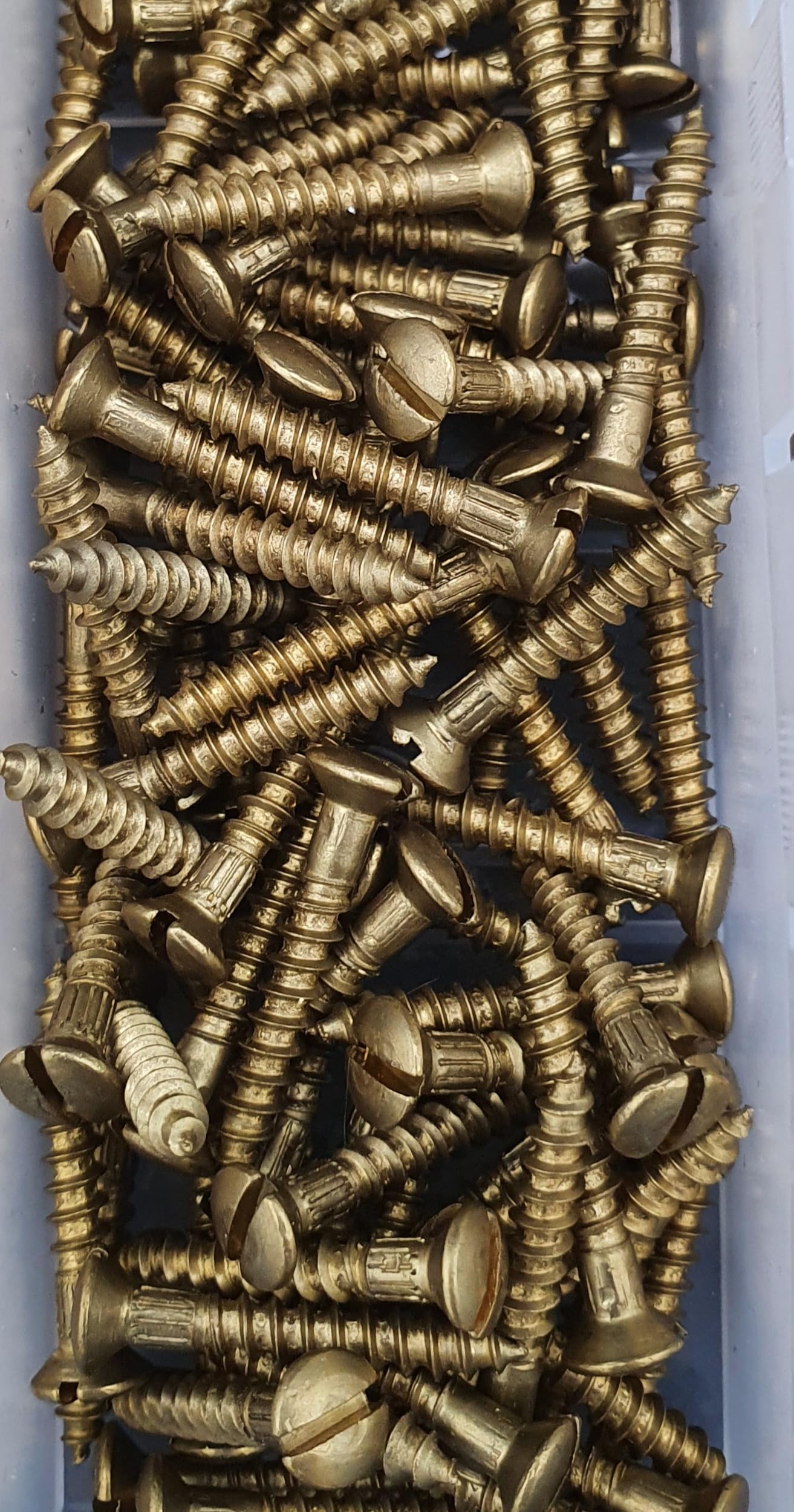 300 tlg. Set | Messing Holzschrauben Sortiment DIN 95 – Linsensenkkopf Schlitz – Messing Blank – 1,6mm & 2mm Durchmesser in praktischer Aufbewahrungsbox