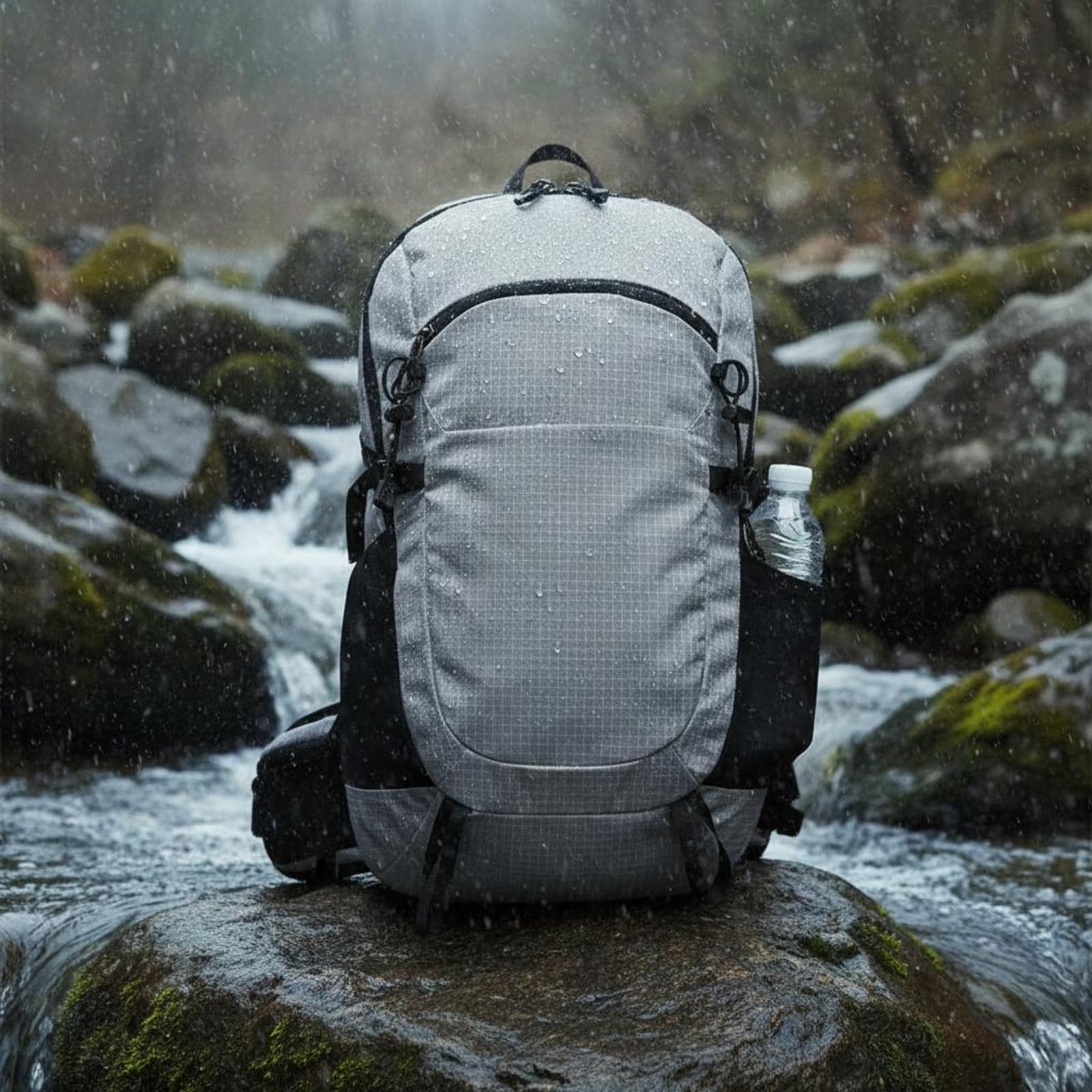 Mochila Outdoor Impermeable Mochila para Caminatas Mochila de Montaña Mochila Casual con Compartimento Frontal con Cremallera y Bolsillos Laterales de, Array, Gris