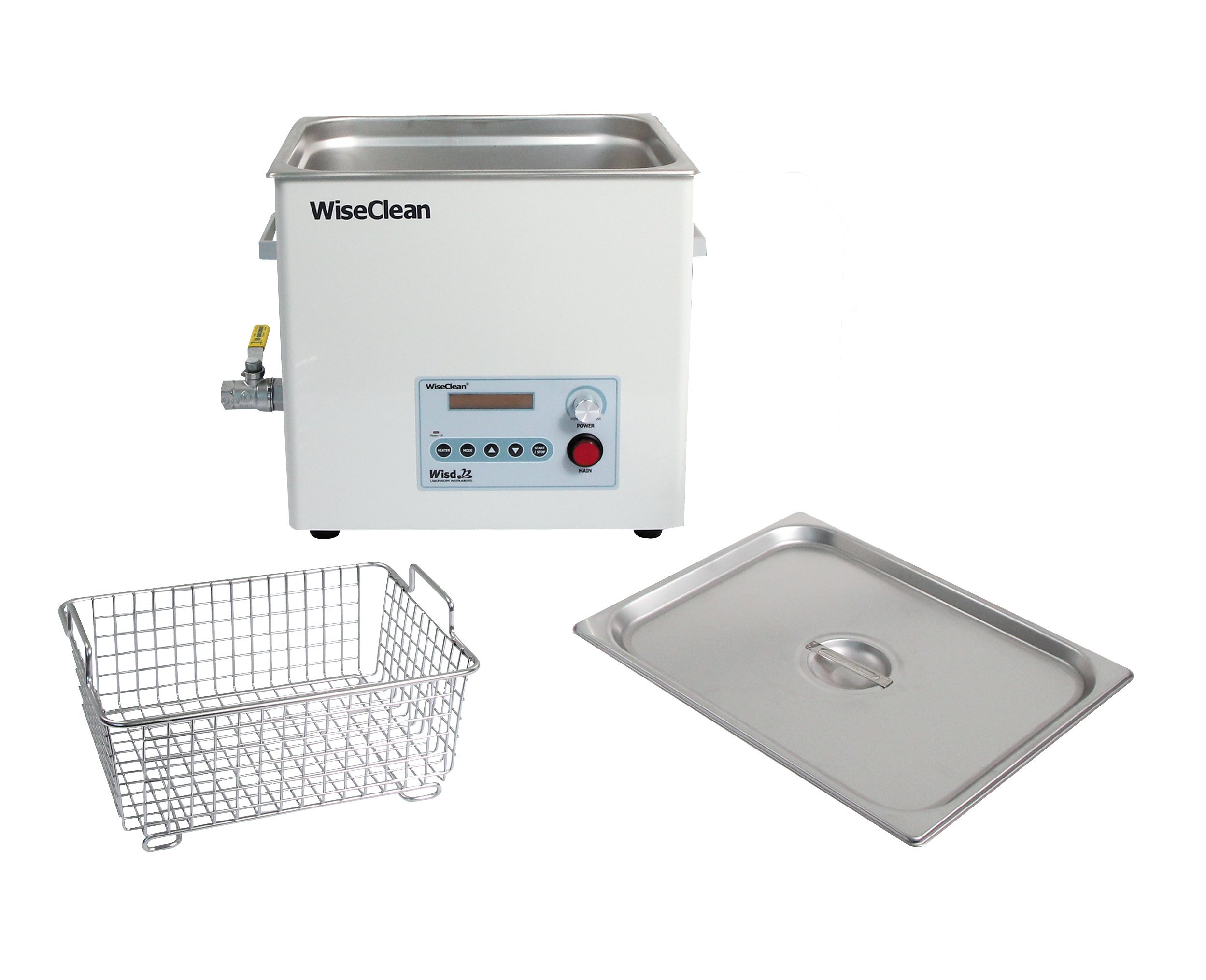 Witegwiteg ultrasonic cleaner WUC-D10H 10L up to 80°C 40kHz, digital, lid and basket inlcuded, ideal for cleaning of all laboratory instruments