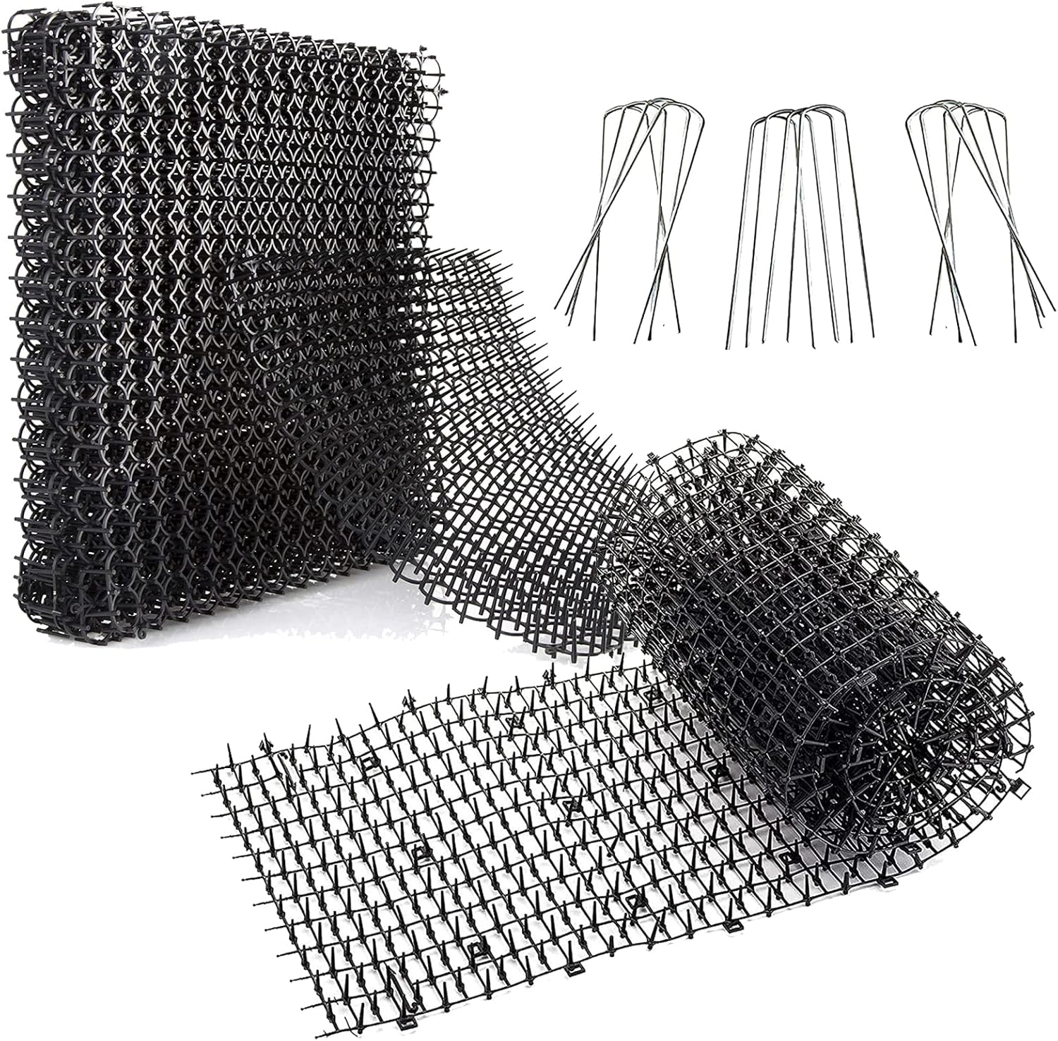 Homarden Cat Repellent Indoor and Outdoor Training Mat for Cats (13 ft) and Cat Scat Mat (Set of 10) 16 X 13 Inch Square