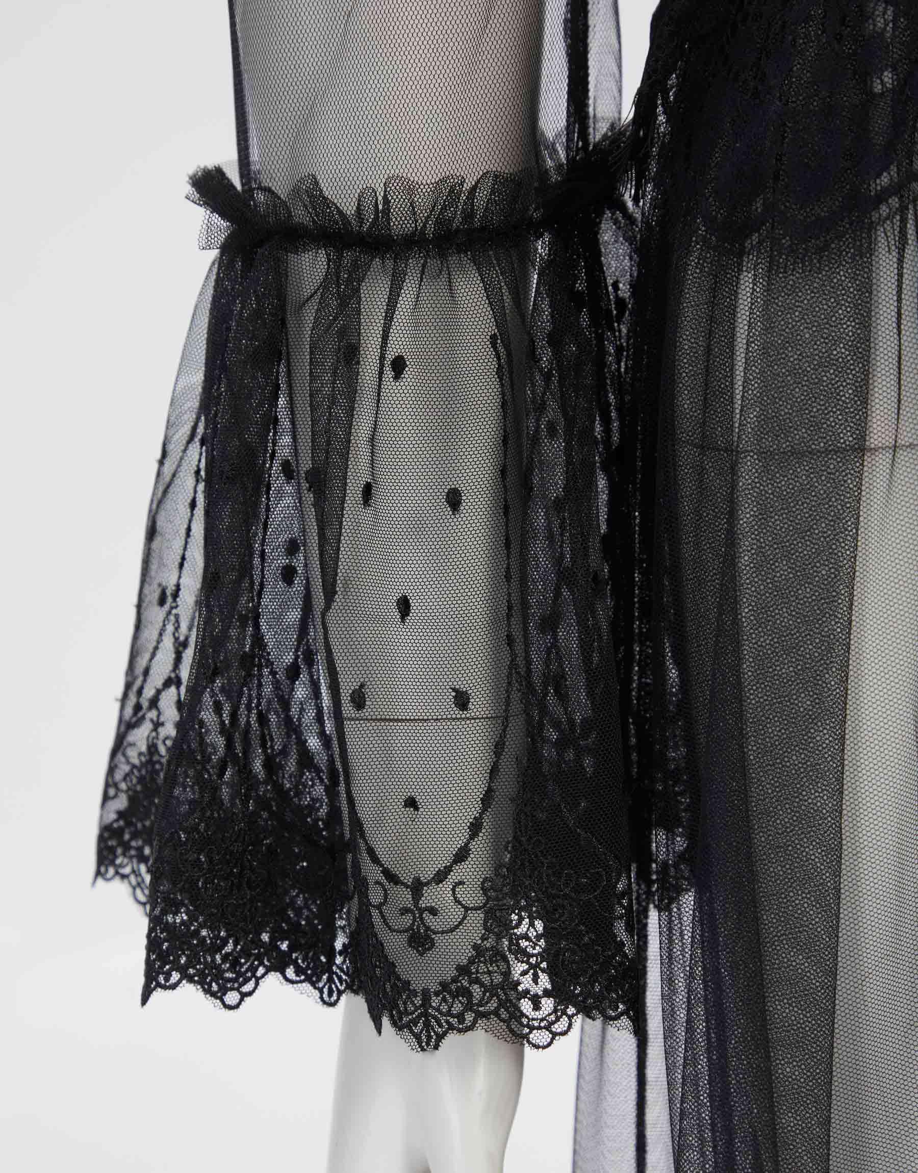 MEOWCOS Halloween Gothic Vampire Cosplay Dress Black Lace Semi-Transparent Long Dress with Choker