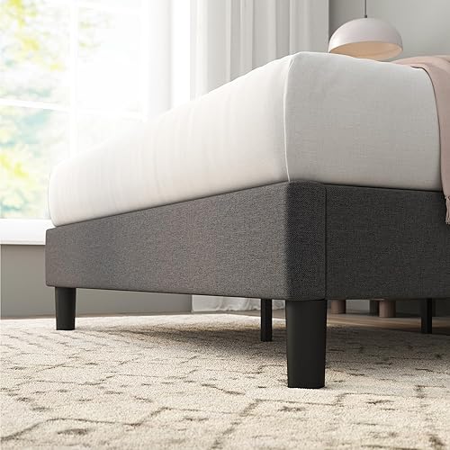 Miniatura 8 de Zinus Curtis - Base de cama tapizada con plataforma, base de colchón, soporte de listones de madera, no necesita somier, embalaje ecológico