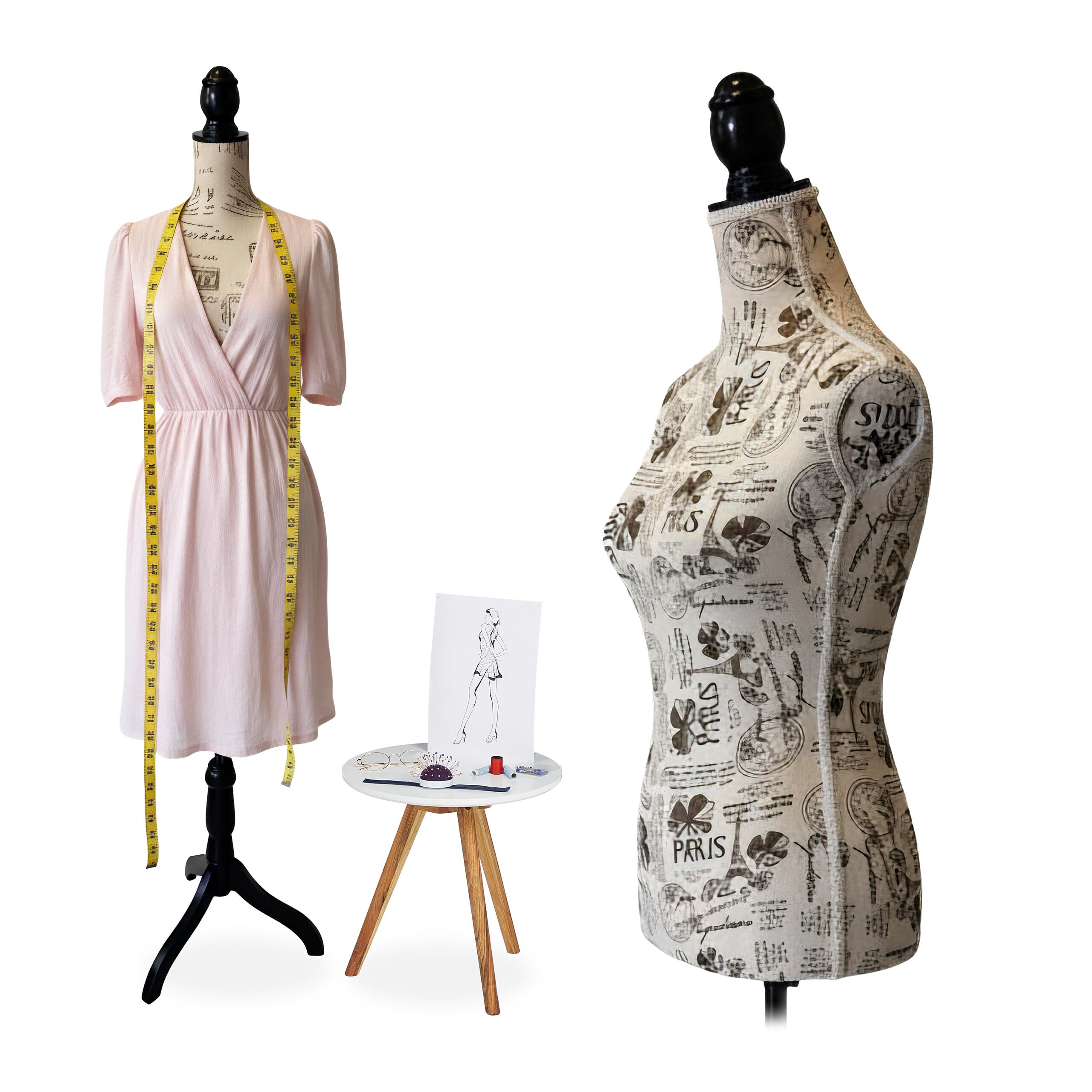 Maniquí de diseño urbano Relaxdays con acabados de madera y silueta estilizada