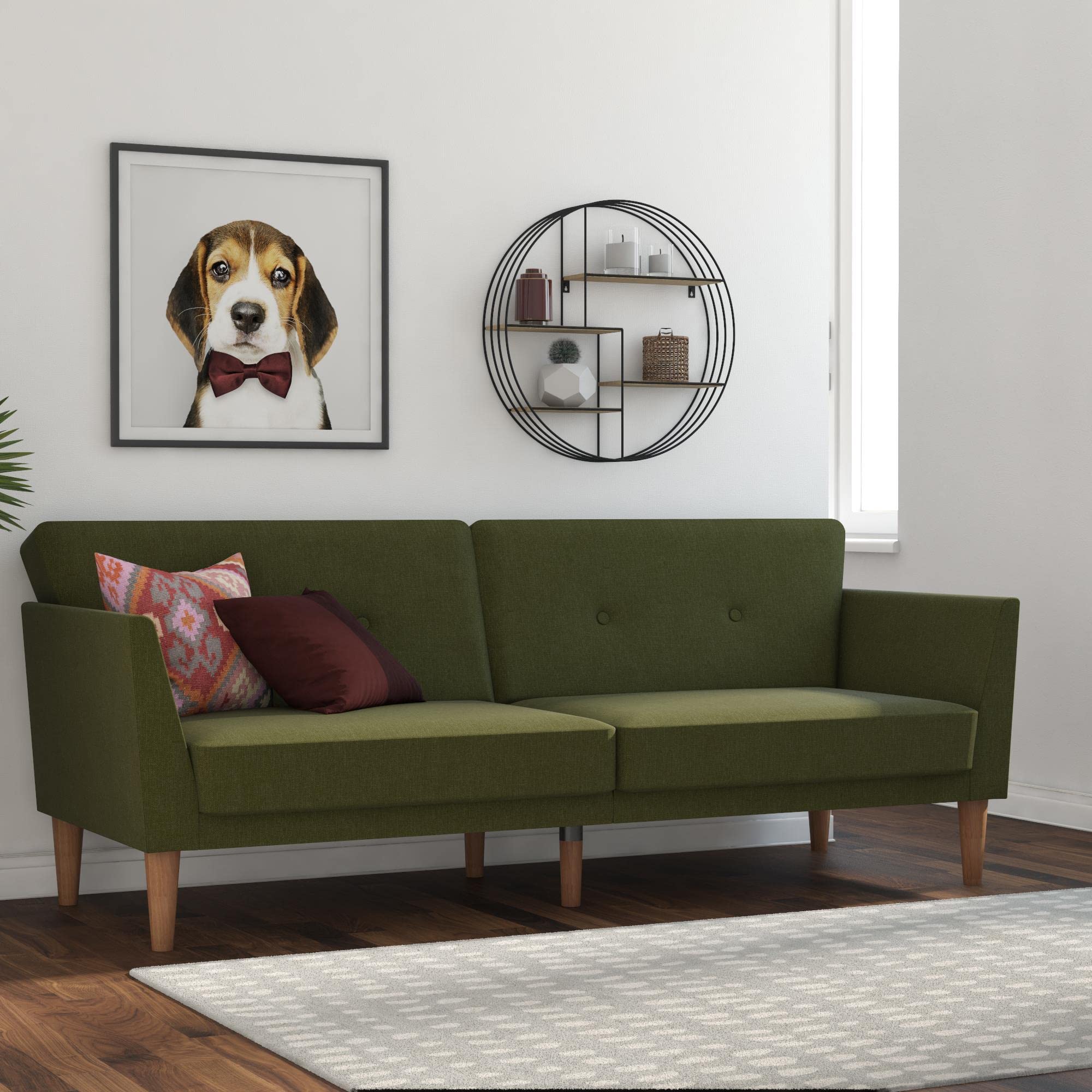 Novogratz Regal Sofabed Green Linen