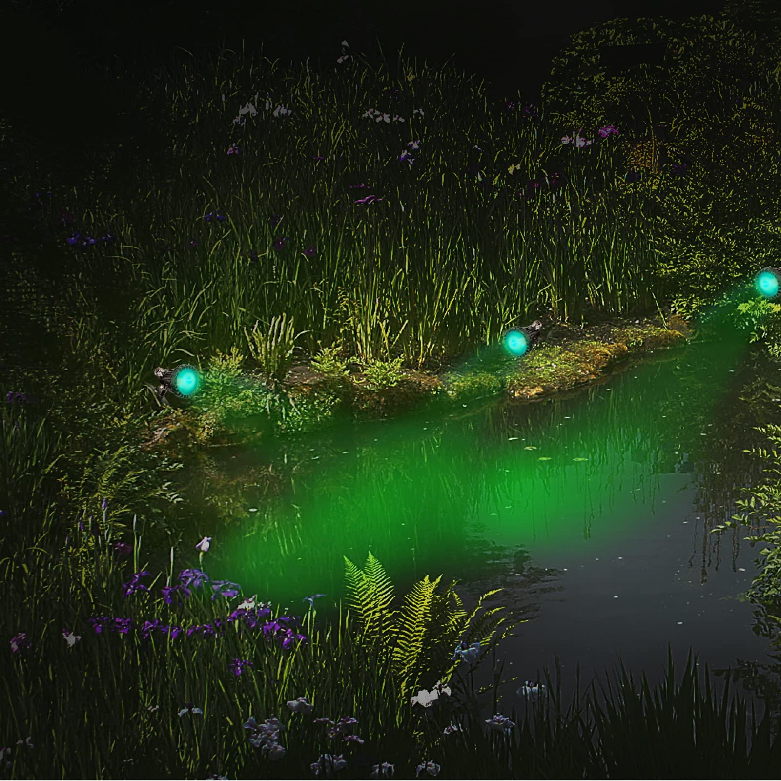 Mauk® Garten- und Teichbeleuchtung Set | RGB LED 3X 1,5W | versch. Farben