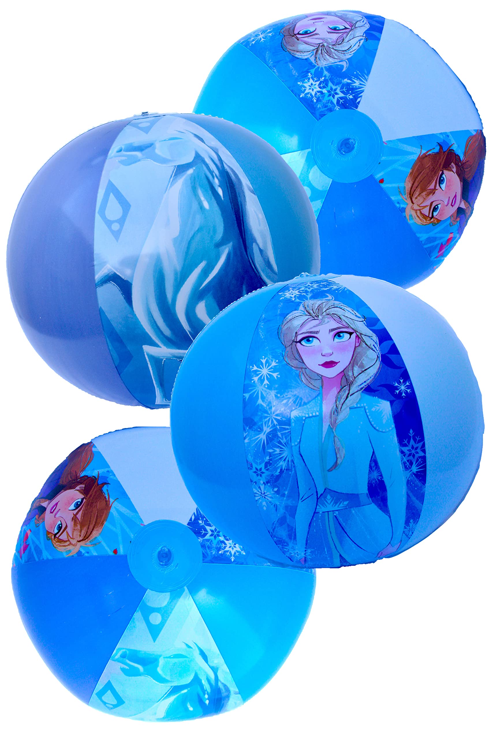 TOY DEALS USA Frzn Anna & Elsa Large Inflatable Beach Balls for Kids -4PACK- Beach Toys for Kids & Toddlers, Pool Games, Pool Toy 3+ (FRZN-4PK)