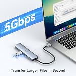 USB C Hub HDMI Adaptateur pour MacBook Pro/Air, MOKiN 7 en 1 USB C Dongler avec HDMI, lecteur de carte microSD/SD, USB C Port de données,100W PD, et 2 USB 3.0 Compatible pour MacBook Pro/Air, Dell XPS, - Un peu de réflexion.