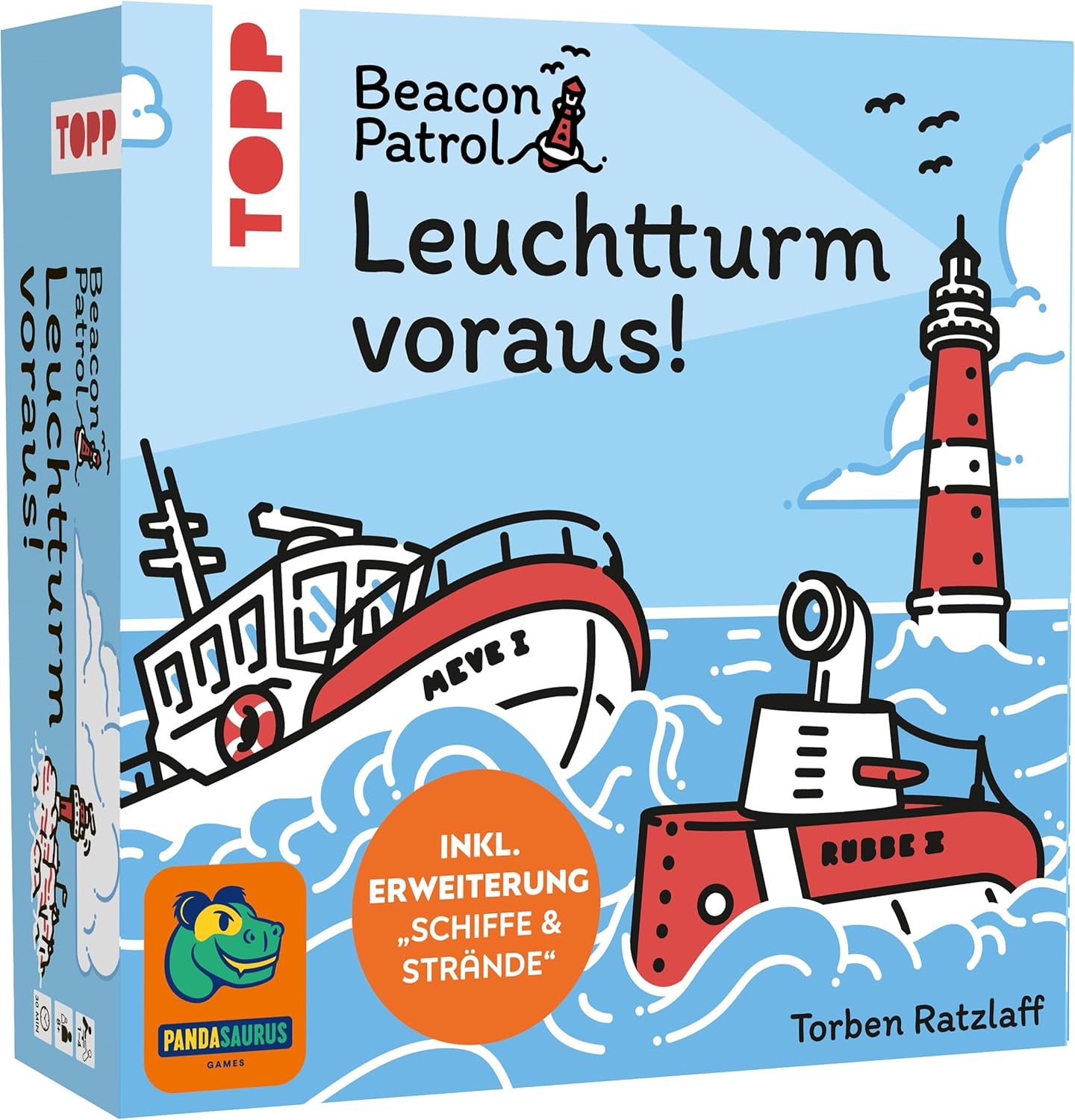 Leuchtturm voraus! Beacon Patrol (deutsche Ausgabe). Inkl. Erweiterung "Schiffe & Strände": Kooperatives Legespiel mit Urlaubsfeeling. In See stechen, Plättchen anlegen, Punkte sammeln!