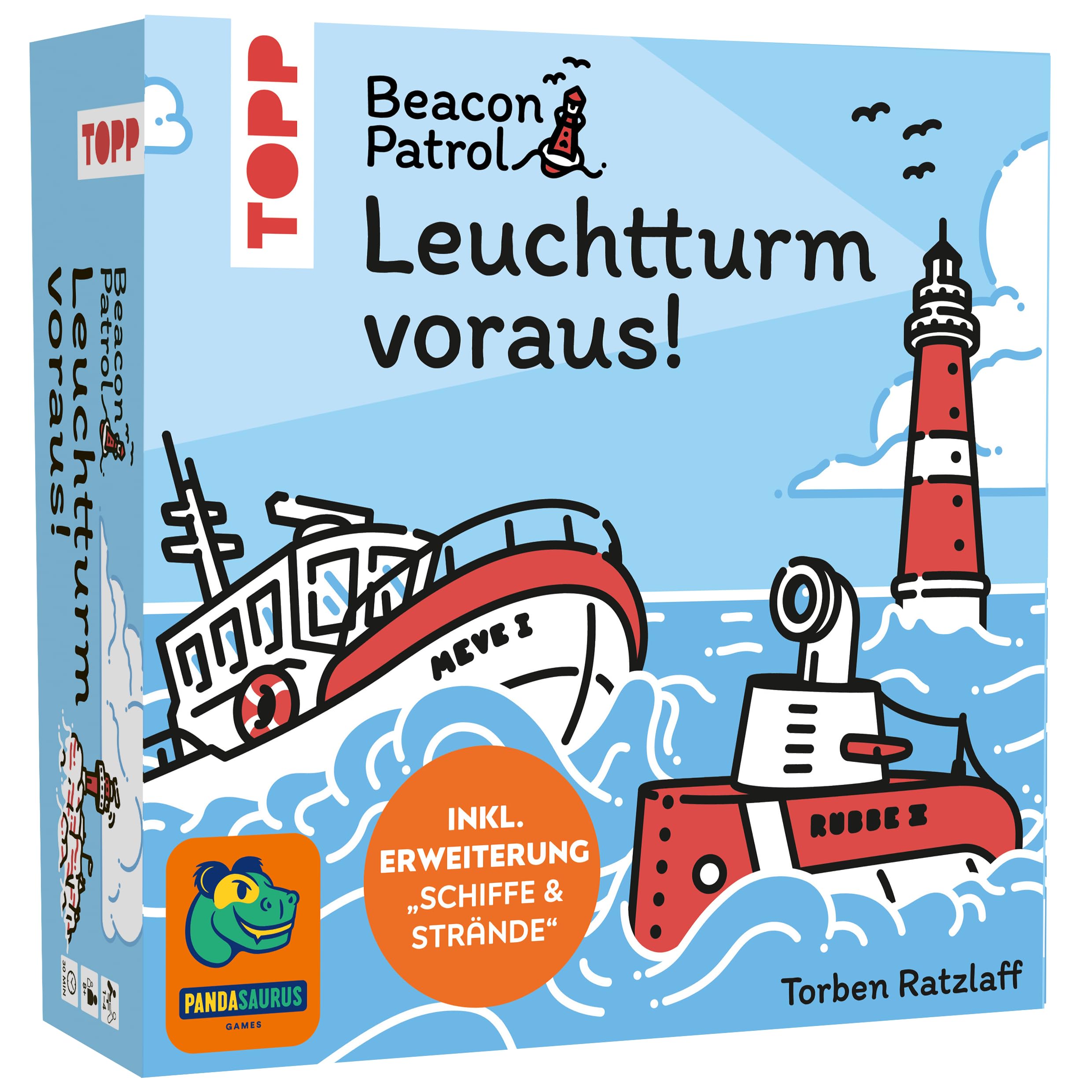 Leuchtturm voraus! Beacon Patrol (deutsche Ausgabe). Inkl. Erweiterung "Schiffe & Strände": Kooperatives Legespiel mit Urlaubsfeeling. In See stechen, Plättchen anlegen, Punkte sammeln!