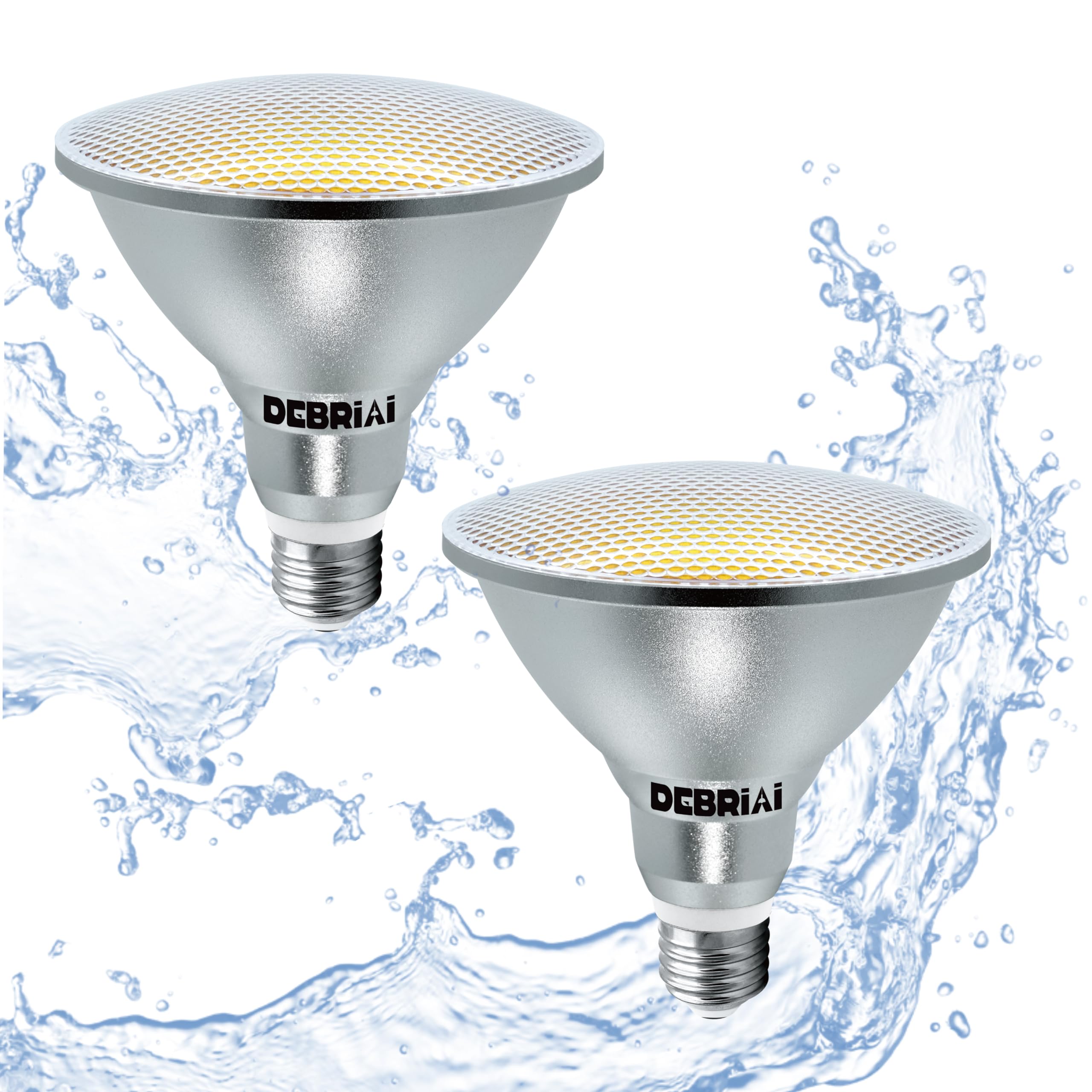 DEBRiAi E27 PAR38 LED Lampe, 18W 4000K Neutralweiss Ersetzt 120W Halogen Leuchtmittel, IP65 1700 Lumen Strahler Flimmerfrei, Reflektorlampen Abstrahlwinkel 60° Spot Birnen, Nicht Dimmbar, 2er-Pack
