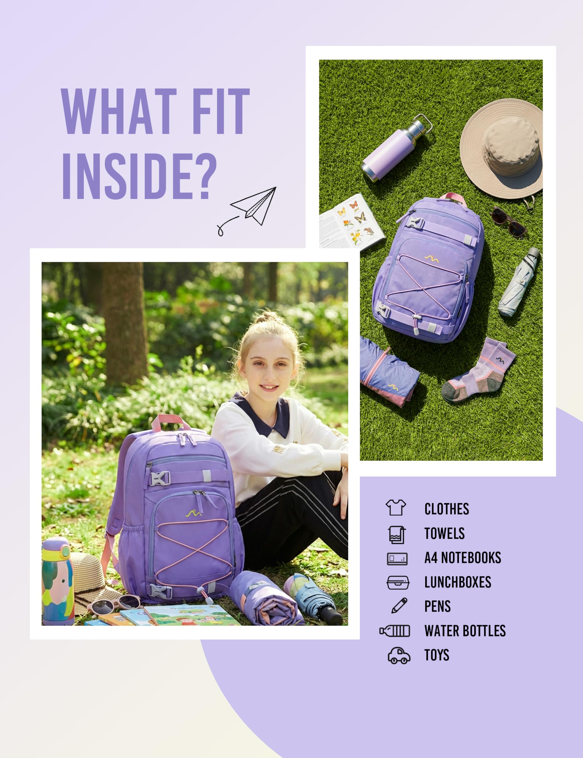 Mountaintop Kinderrucksack Mädchen Jungen Schulrucksack Schultasche für Schule Wander, 15L, 25 x 14 x 41 cm