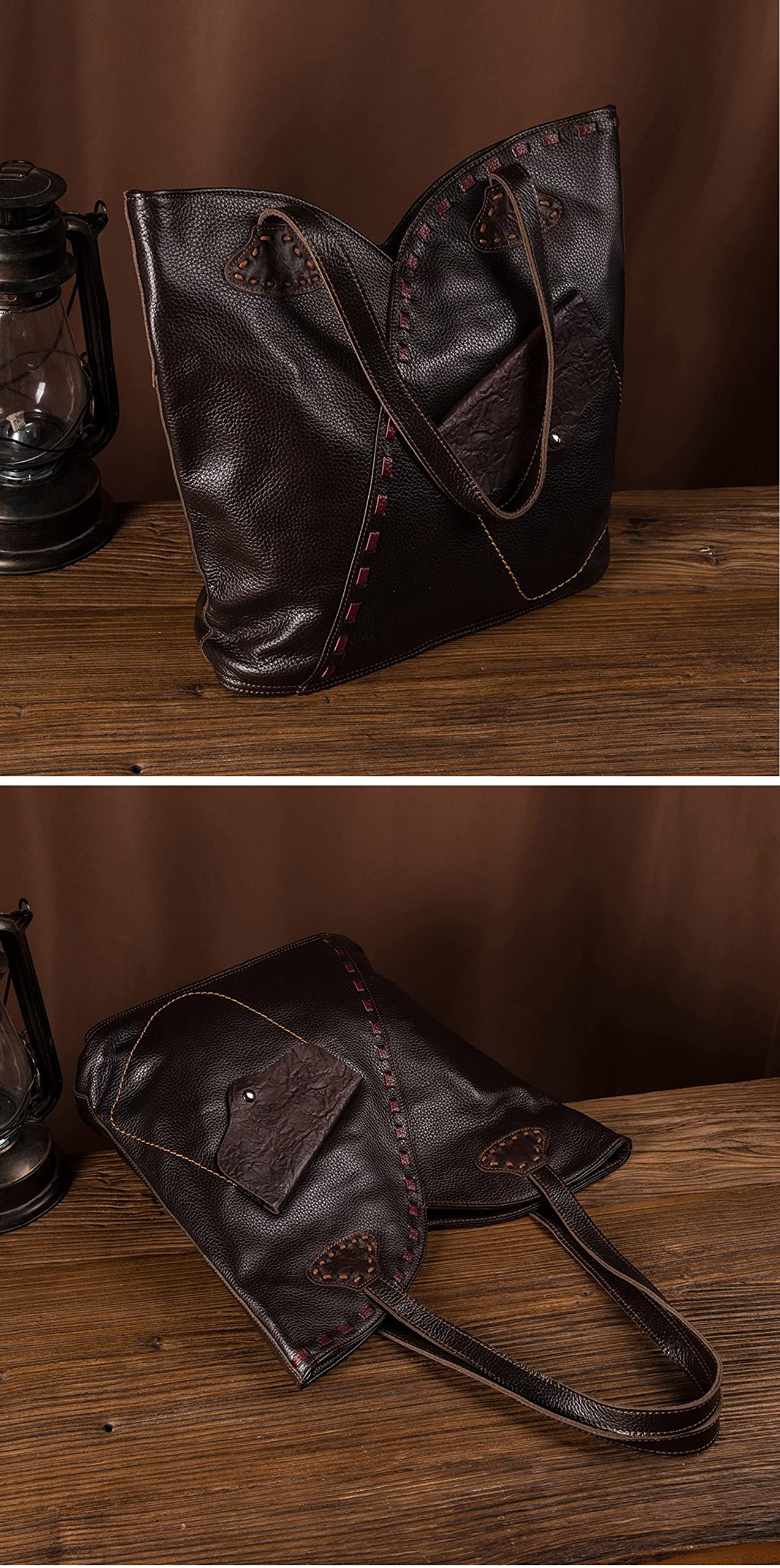 Echter Leder großer Käufer Frauen Damen Handtasche Tasche Damen über Schulterwickelbeutel Geldbörse (A-Kaffee)