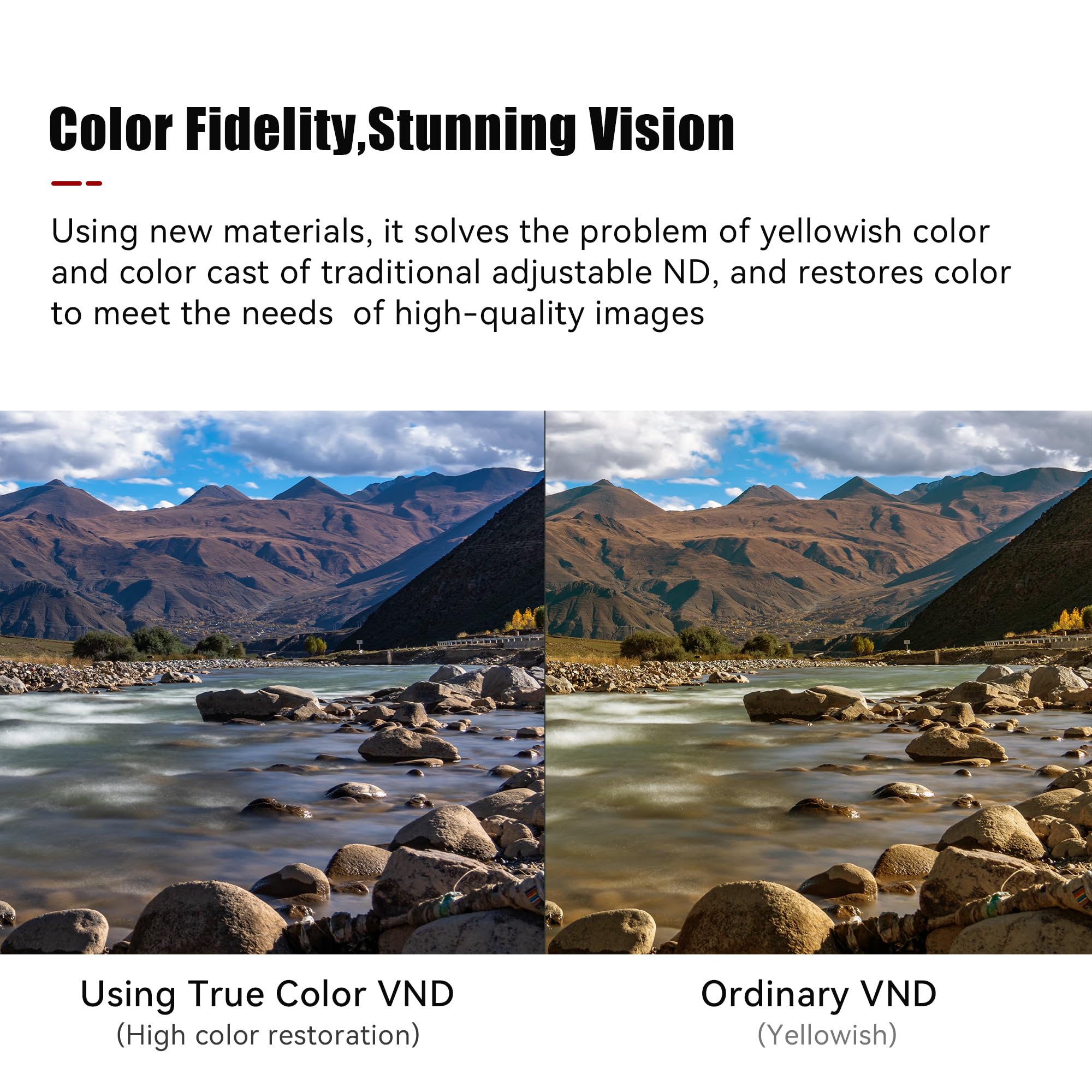 7artisans True Color VND regulowany filtr neutralnej gęstości, 2-5 poziomów/6-9 poziomów, regulowany VND67 mm/72 mm/77 mm/82 mm, filtr polaryzacyjny o neutralnej gęstości, do obiektywu aparatu, filtr