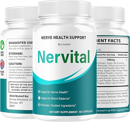Miniatura 9 de Nervital Cápsulas oficiales Nervital Advanced Premium Formula Apoyo a la salud nerviosa, suplemento nervioso natural Vitaminas para salud y