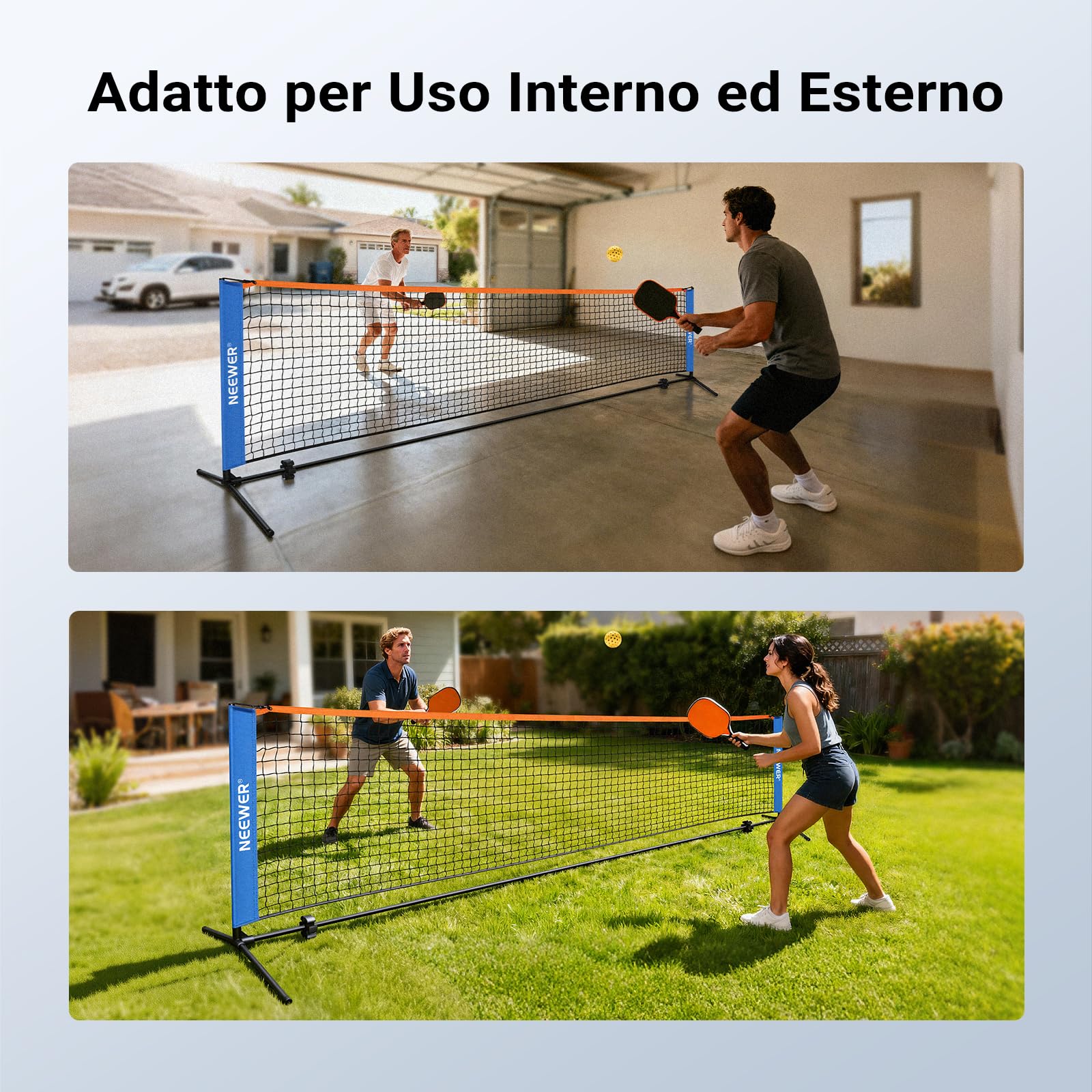NEEWER Rete da Pickleball Larga 3,6m, Portatile Pieghevole per Vialetto, Accessori Allenamento Pickleball, PB02N