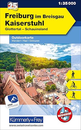 Kümmerly+Frey Outdoorkarte Deutschland 25 Freiburg im Breisgau, Kaiserstuhl 1:35.000: Mit Glottertal und Schauinsland. Touren für Wanderer, Biker und ... Outdoorkarten Deutschland, Band 25)