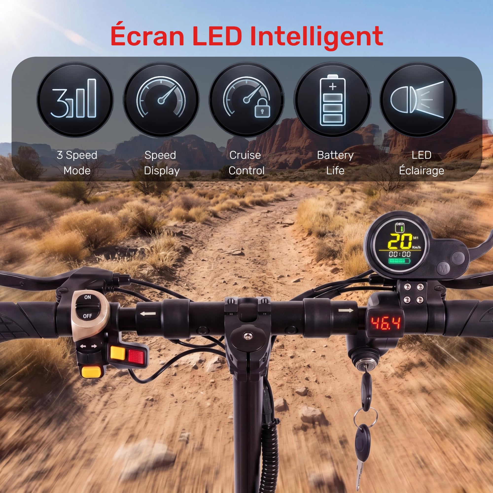 MX1 Pro Trottinette Électrique Adultes Double Moteur 70Km Autonomie