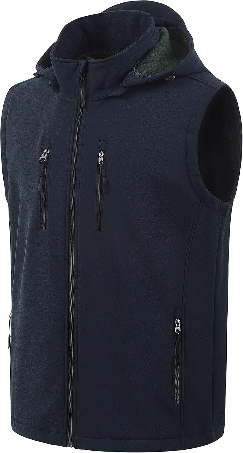 CREATMO US Men’s Casual Lightweight Warm Thin Outerwear Vest Windbreaker Sleeveless Jacket With Removable Hood CREATMO US Men’s Casual Lightweight Warm Thin Outerwear Vest Windbreaker Sleeveless Jacket With Removable Hood