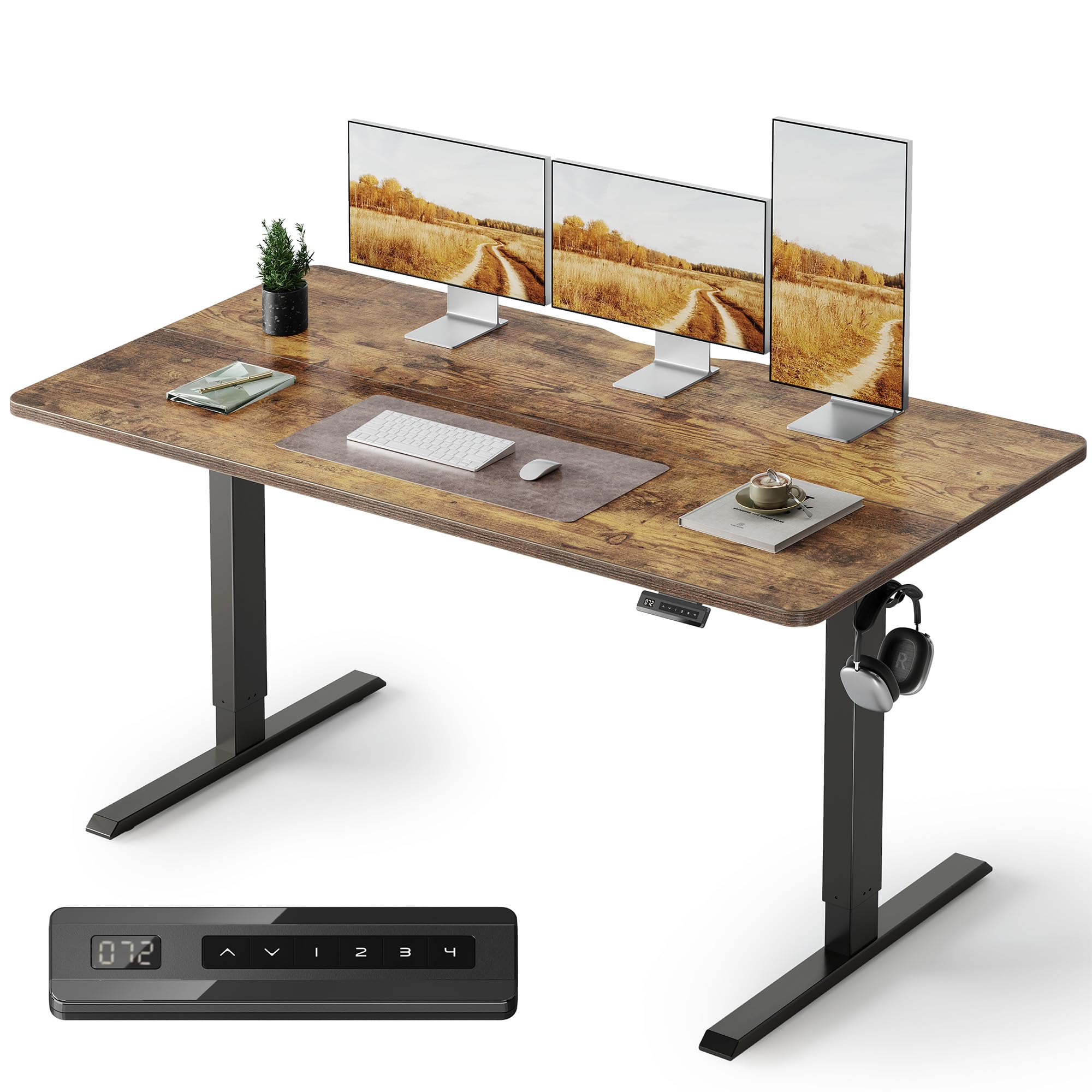 Amazon | FEZIBO 電動 昇降デスク スタンディングデスク 幅160cm