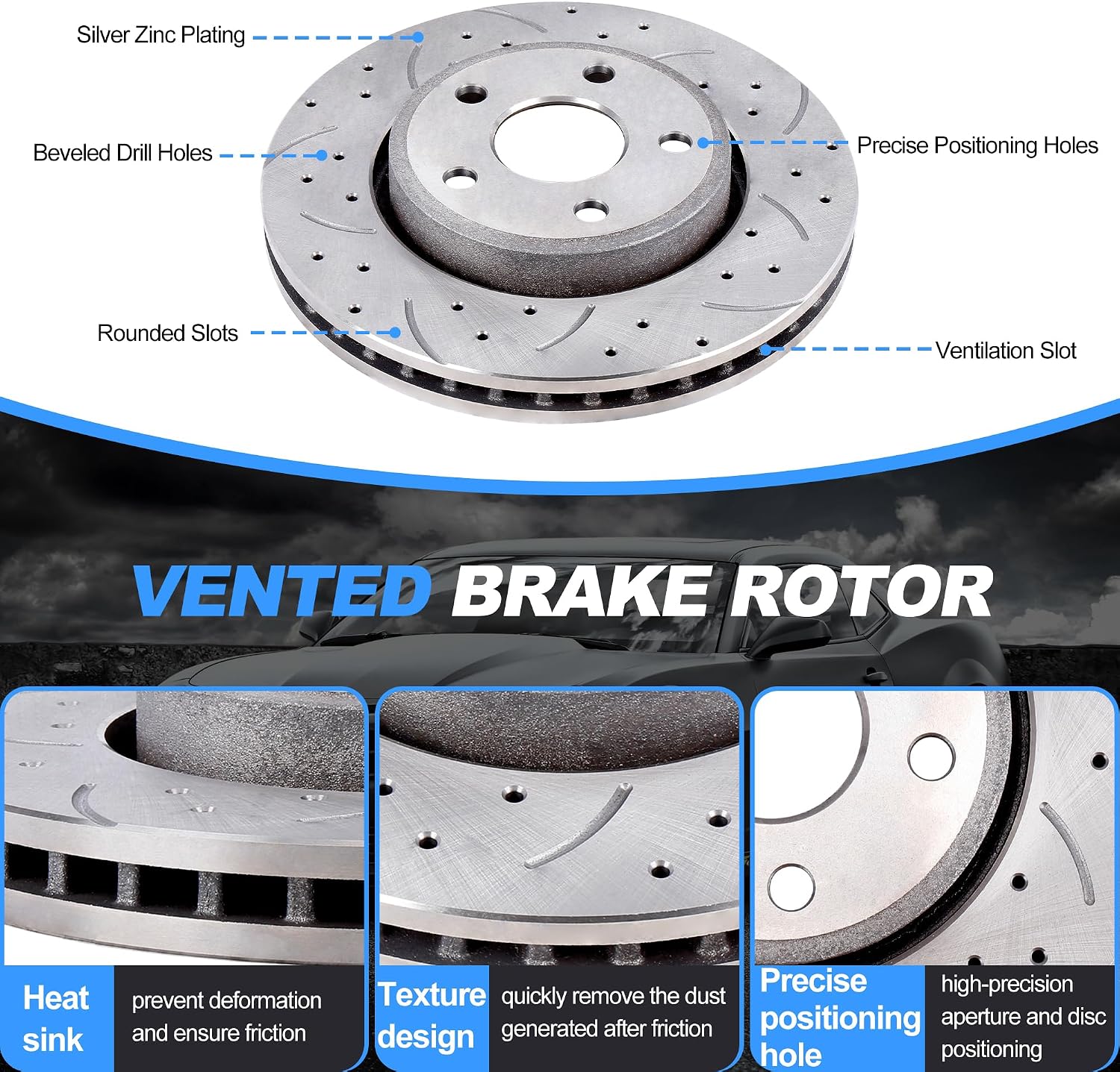 Front Brake Kits With Pads And Rotors Compatible With Dodge Durango 2014-2020,For Jeep Grand Cherokee 2011-2020; Except Heavy Duty Brakes; Chrysler Brake Code Bry