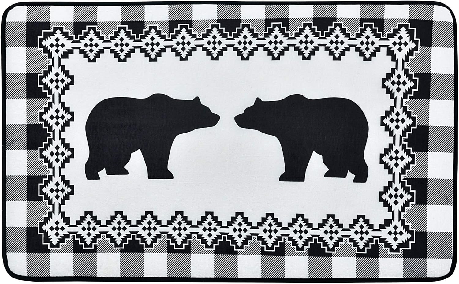 Wowser Rustic Bear Plaid Memory Foam Bath Mat, Farmhouse Décor, 31.5 Inches