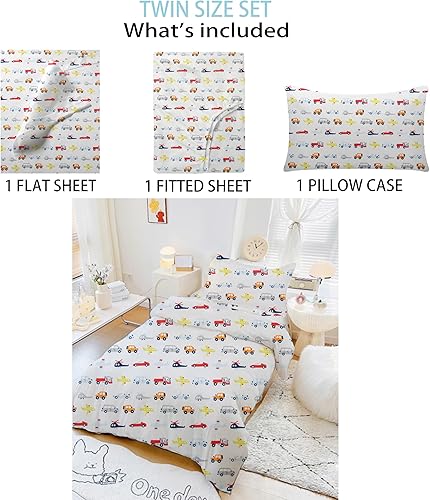 Miniatura 90 de Juego de sábanas y fundas de almohada tamaño individual Sábanas de cama individual para niños y niñas