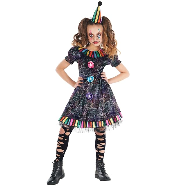Foto 5 de 8 de Morph Costumes Disfraz Payaso Asesino Niña, Disfraz Payasa para Halloween, Disfraces Niña Payaso, 10-12 años