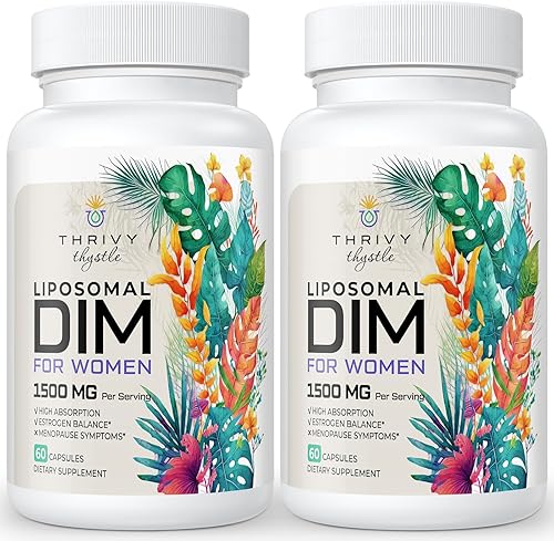 Liposomal DIM 400 mg - Equilibrio hormonal, apoyo al estrógeno para mujeres, suplemento DIM con vitamina E, onagra, cimicifuga, ácidos grasos