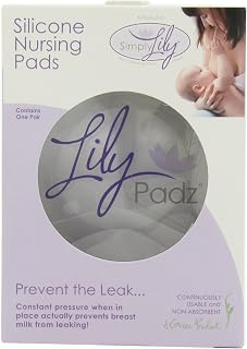 LilyPadz Reusable Silicone Nursing Pads - Leak-Proof Barrier, Discreet & Comfortable for Breastfeeding - Regular Size Pair