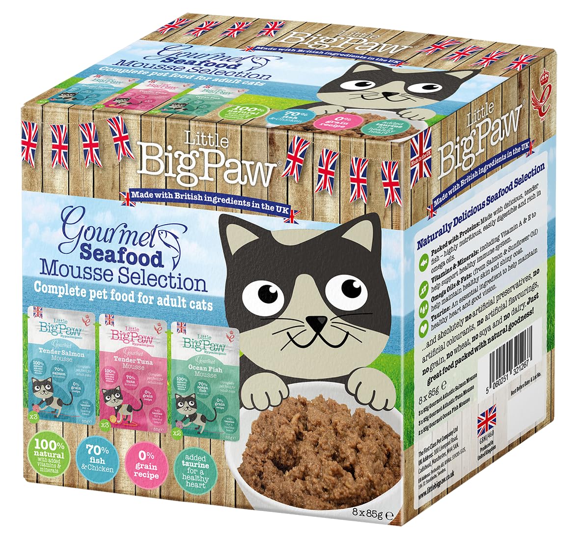 Little BigPaw Gourmet Seafood Mousse Selection 8X85g Pouches X 6