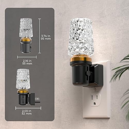 Miniatura 4 de L LOHAS LED Luz nocturna, luz nocturna enchufable con sensor de luz, brillo ajustable de 0-100 lúmenes, blanco suave de 3000 K, luz nocturna