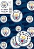 DANILO PROMOTIONS LIMITED Manchester City FC Gift Wrap 2 Sheets 2 Labels Manchester City Football Gift Wrap