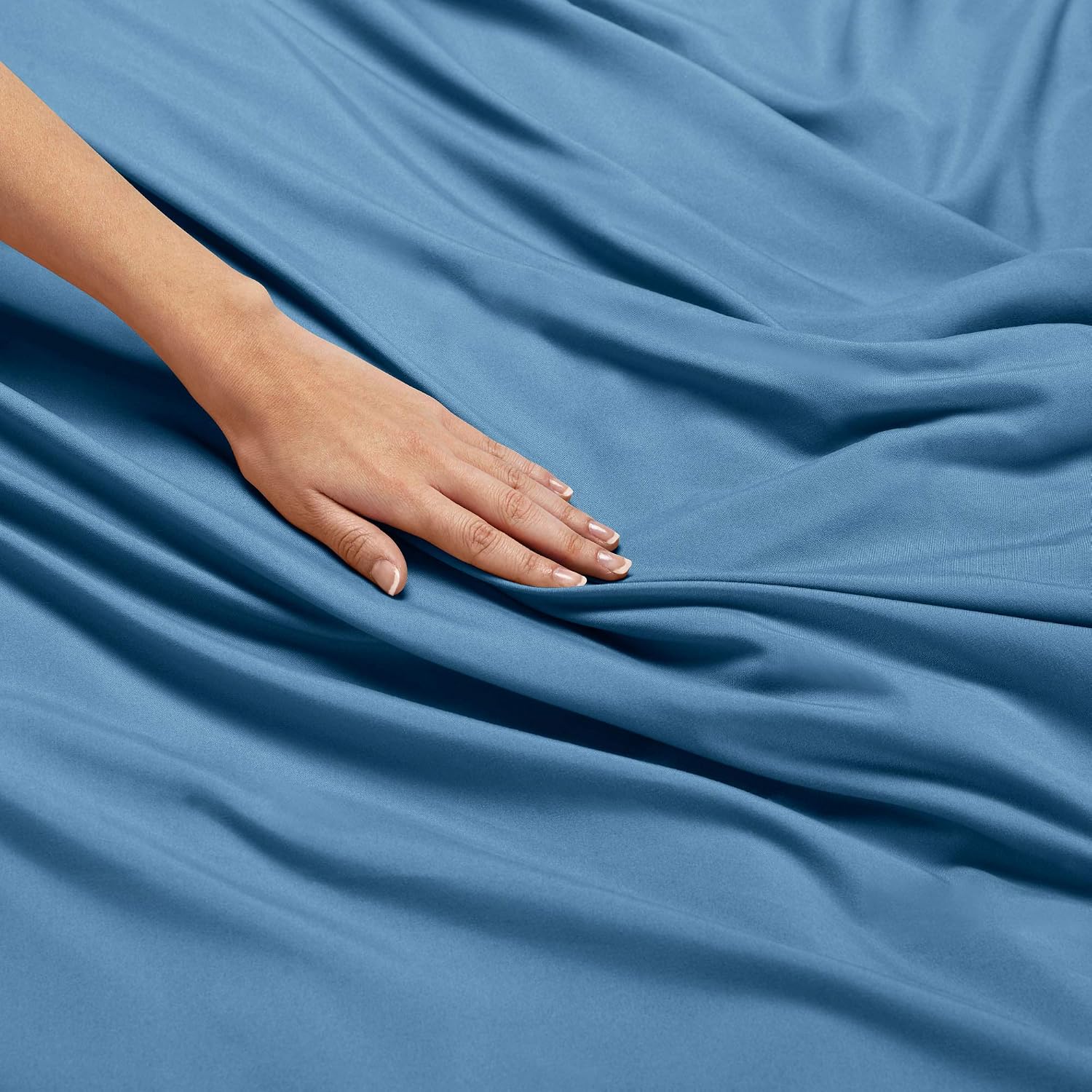 Nestl 5 Piece Sheet Set - 1800 Deep Pocket Bed Sheet Set - Hotel Luxury Double Brushed Microfiber Sheets - Deep Pocket Fitted Sheet, Flat Sheet, Pillow Cases, Split Cal King - Blue Heaven