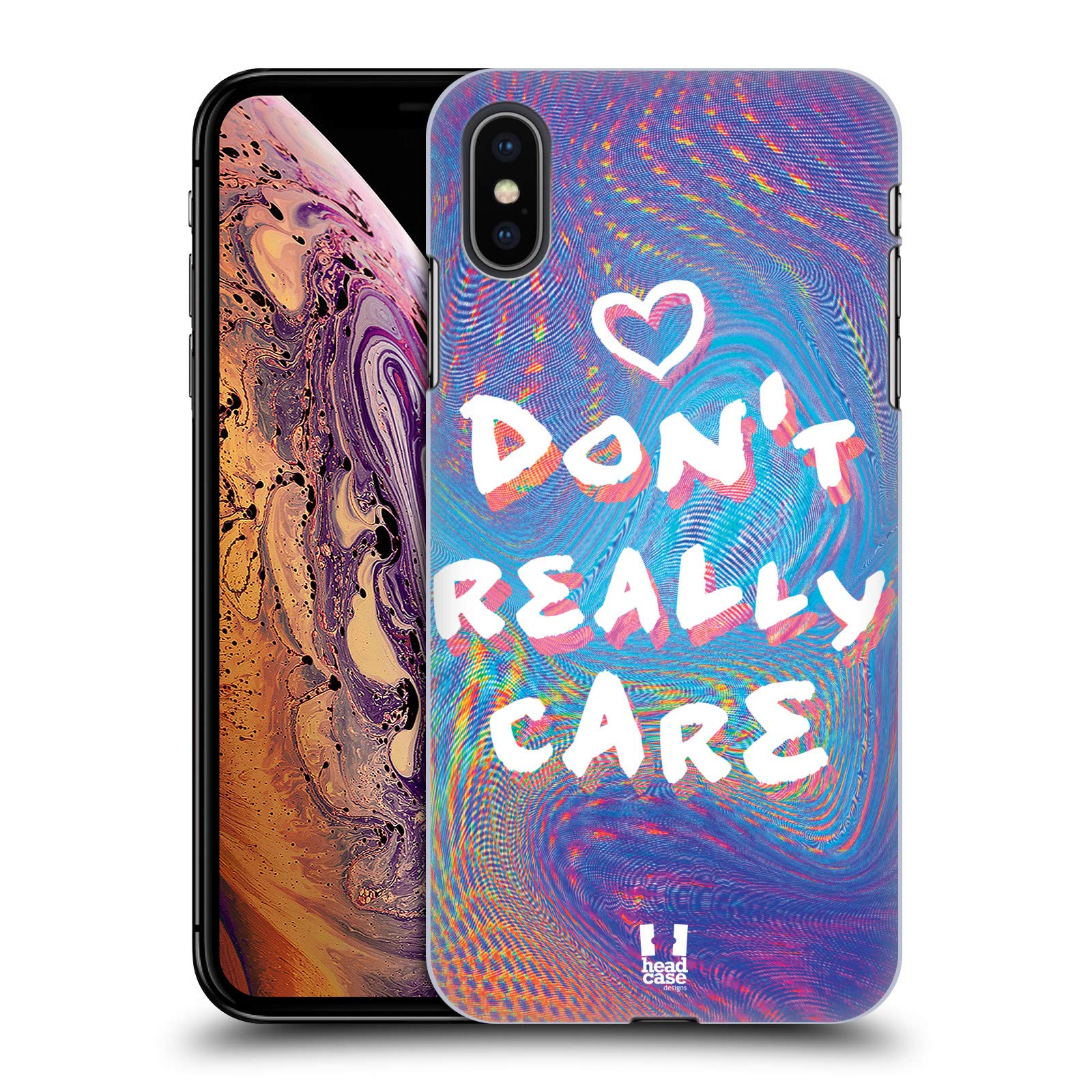 Head Case Designs Dont Really Care Holographic Overlays Hard Back Case Compatible with Apple iPhone Xs Max