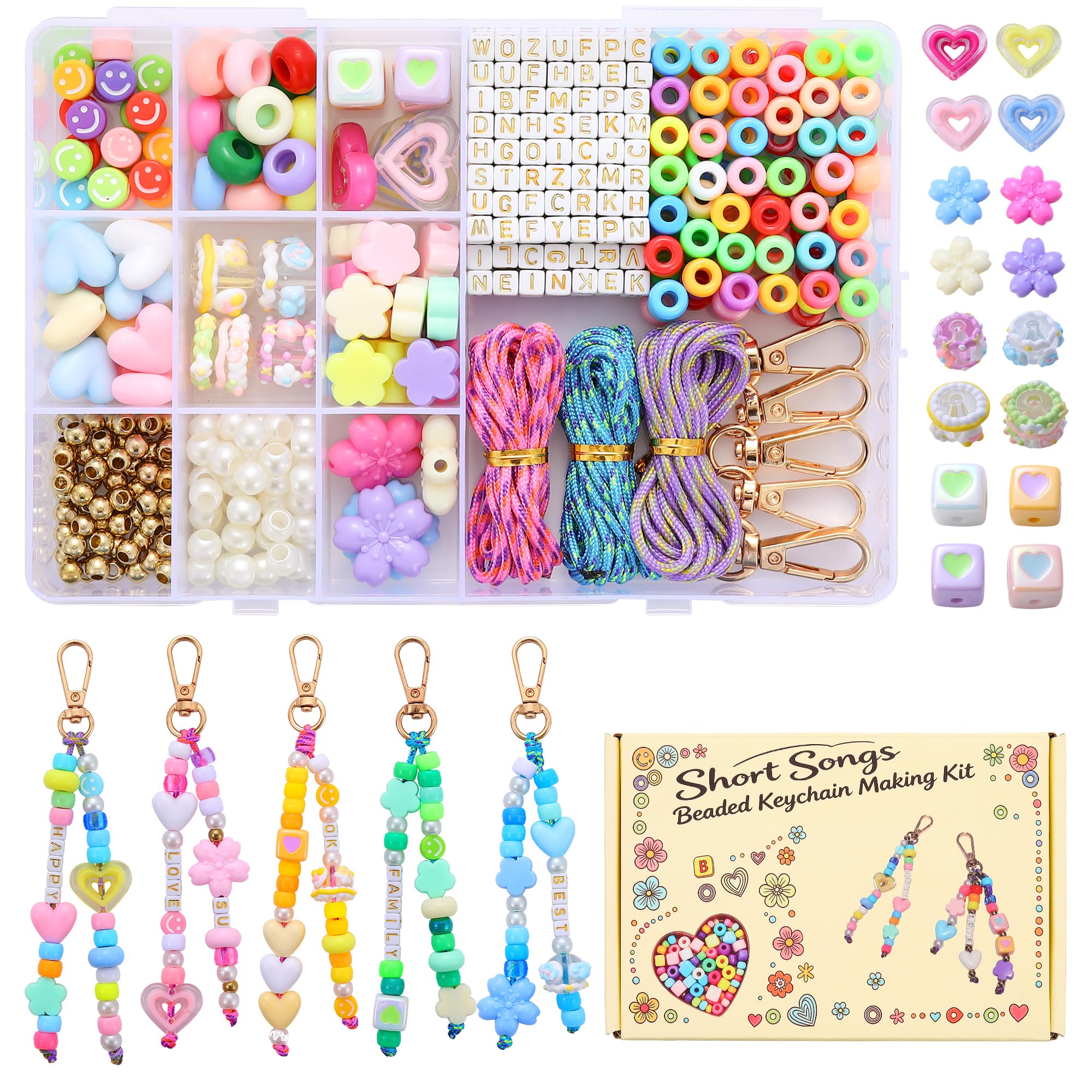 DIY Keychain Making Kit - Beads & Charms -1