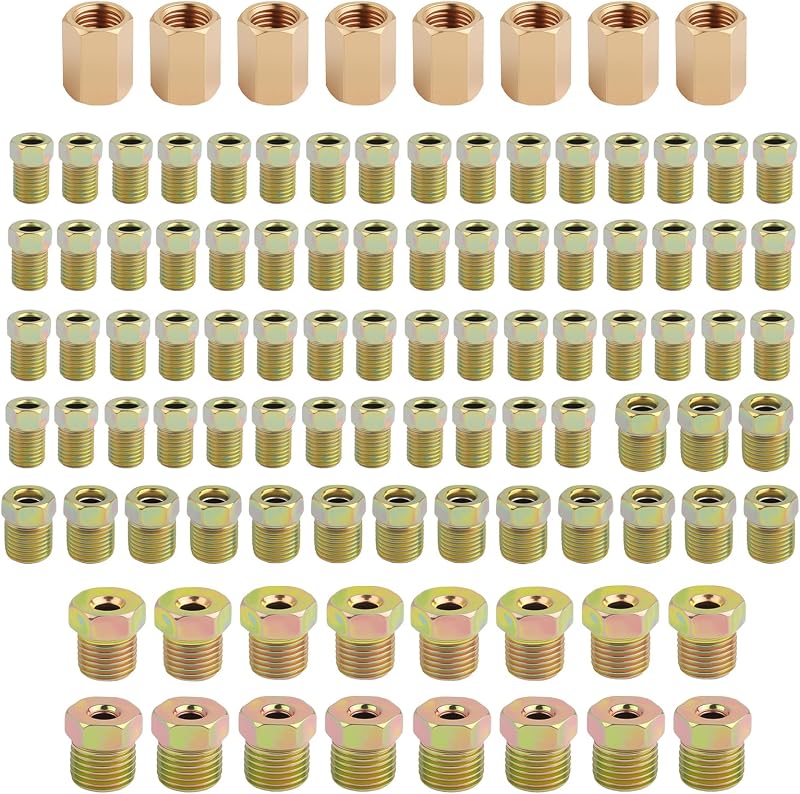 Kit de conexões para linha de freio Junecarp para tubo de 3/16″ – 100 peças