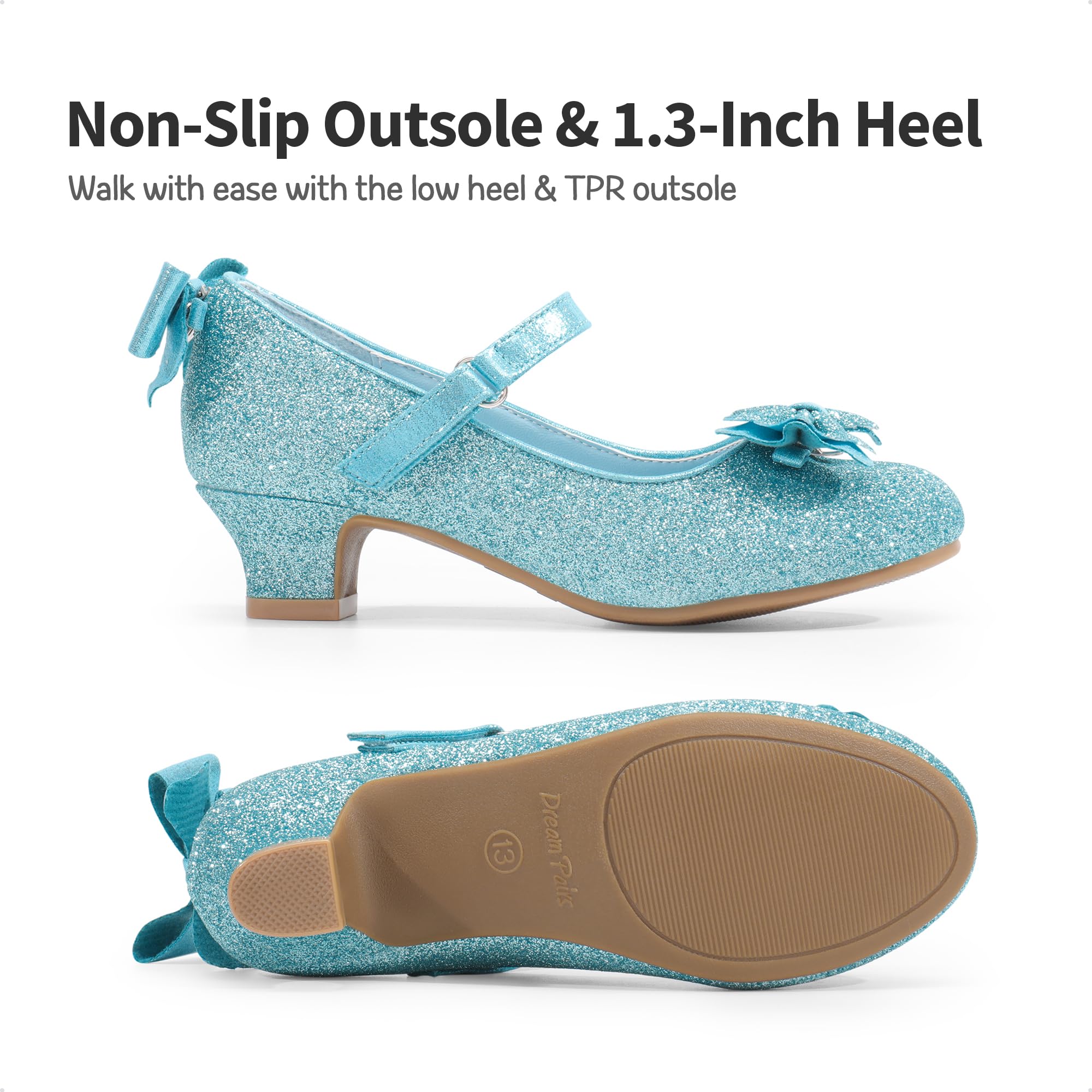 DREAM PAIRS Ballerines Filles Chaussures Plates Mary Jane Scintillantes et Tendance en TPR Antidérapante Ballerine Confortable SDFL2322K