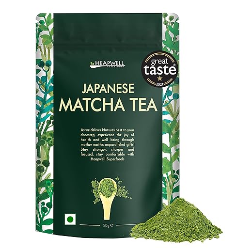 Heapwell Superfoods Japanese Matcha Green Tea Powder, 50G (50 Servings) | Sourced From Shizuoka, Japan, 50 Grams