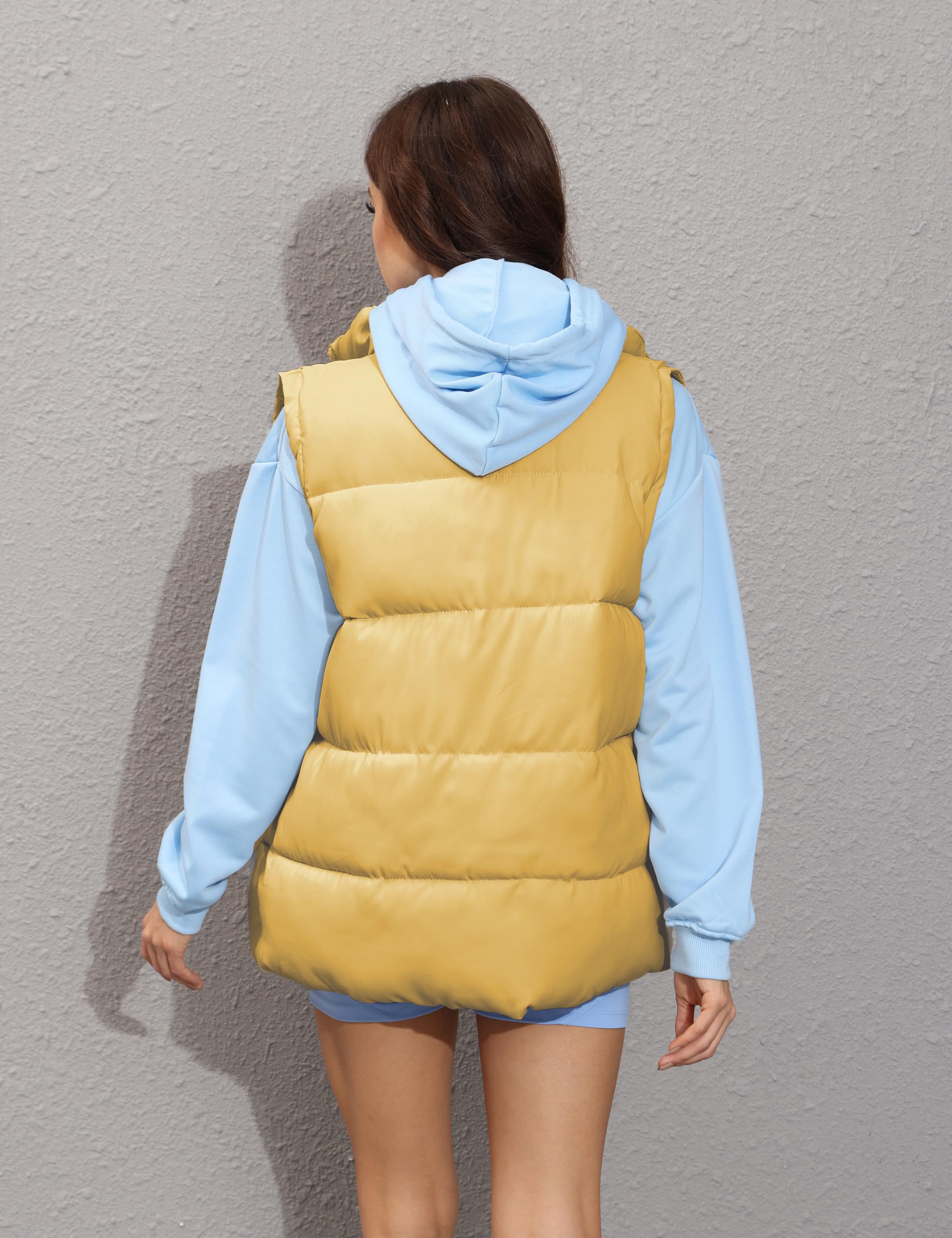 Zhiyouni Chalecos acolchados para mujer, sin mangas, con cuello alto, con cremallera