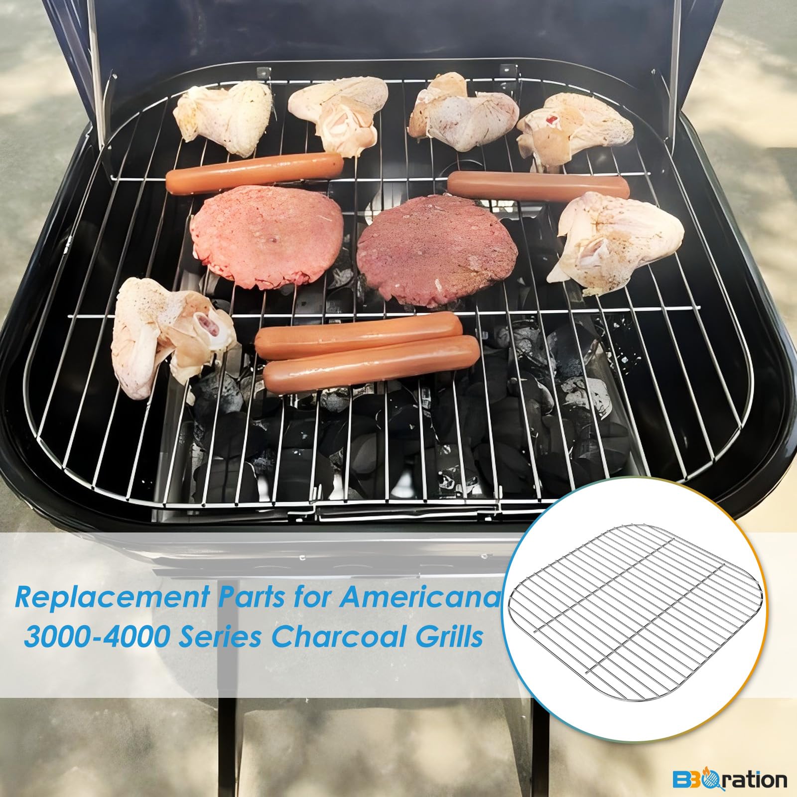 Piezas de repuesto para parrilla de carbón Americana serie 3000-4000 Walk-A-Bout, Swinger, Sizzler y Traveler Series