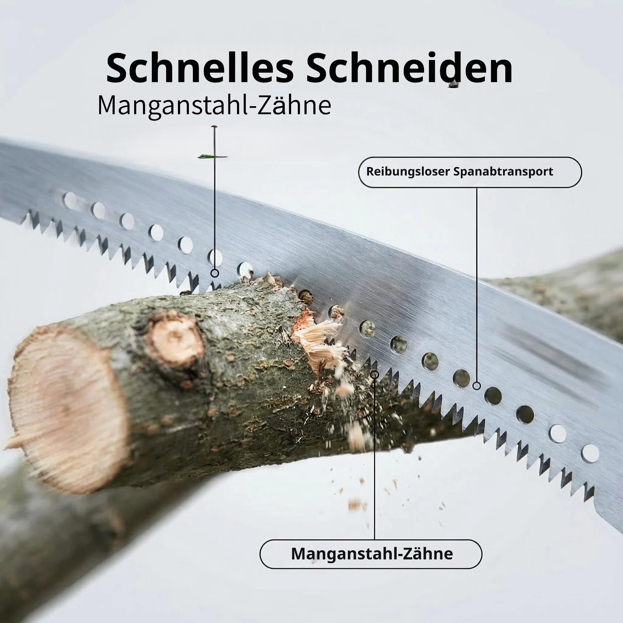 Baumsäge mit Verlängerung 3,6m | Leichtgewichtige Astsäge aus Edelstahl & Manganstahl | Rutschfester Griff für sichere Baumpflege | Astschneider für Garten, Forst, Hof & Terrasse