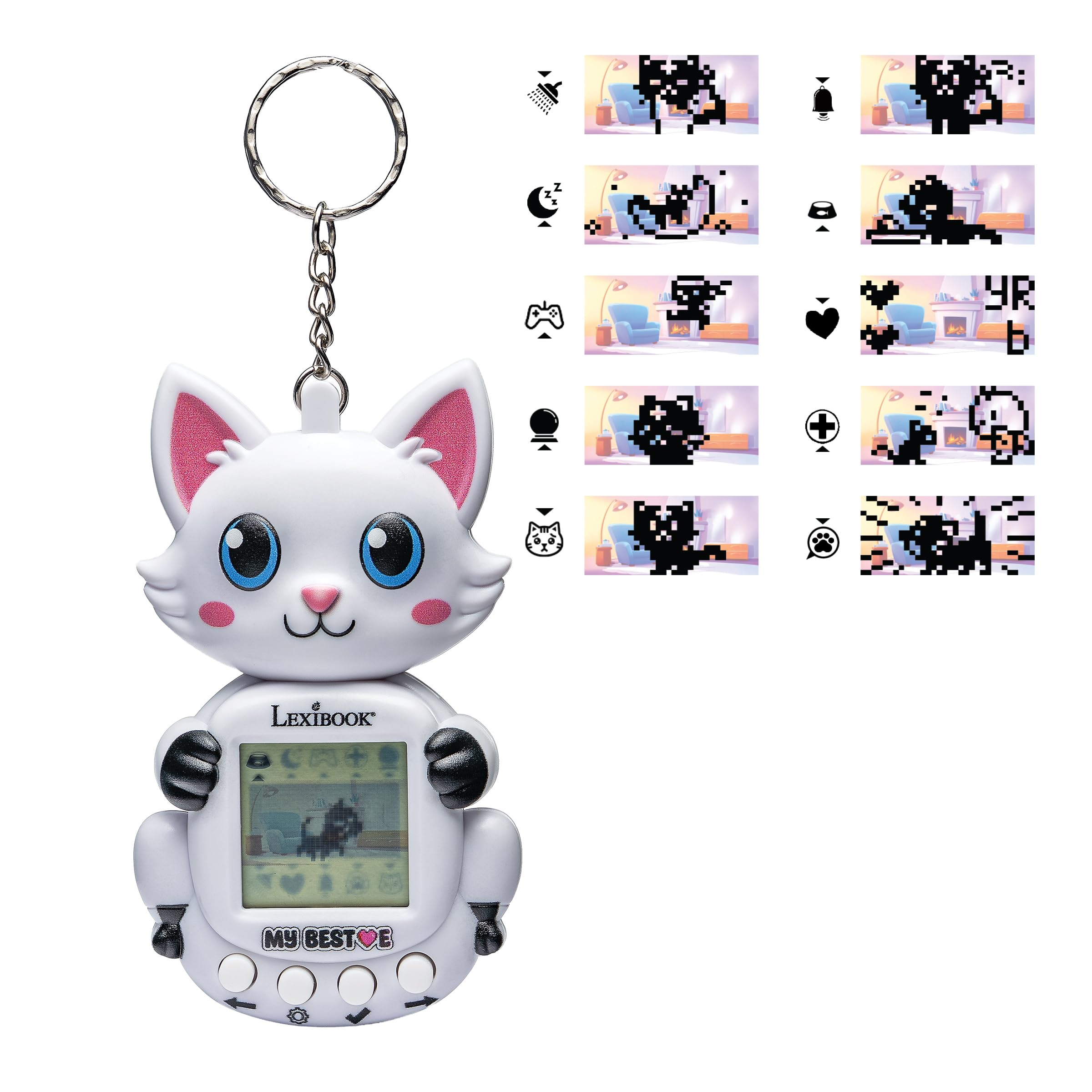Lexibook, Console My Best-E® Chat con schermo LCD e portachiavi, JLMBCAT