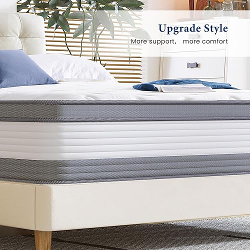 Miniatura 6 de Coolvie Twin Mattress 12 Inch Hybrid Mattress Twin Size Bed Mattresses in A Box Individual Pocket Springs with Memory Foam Layer Provide Motion