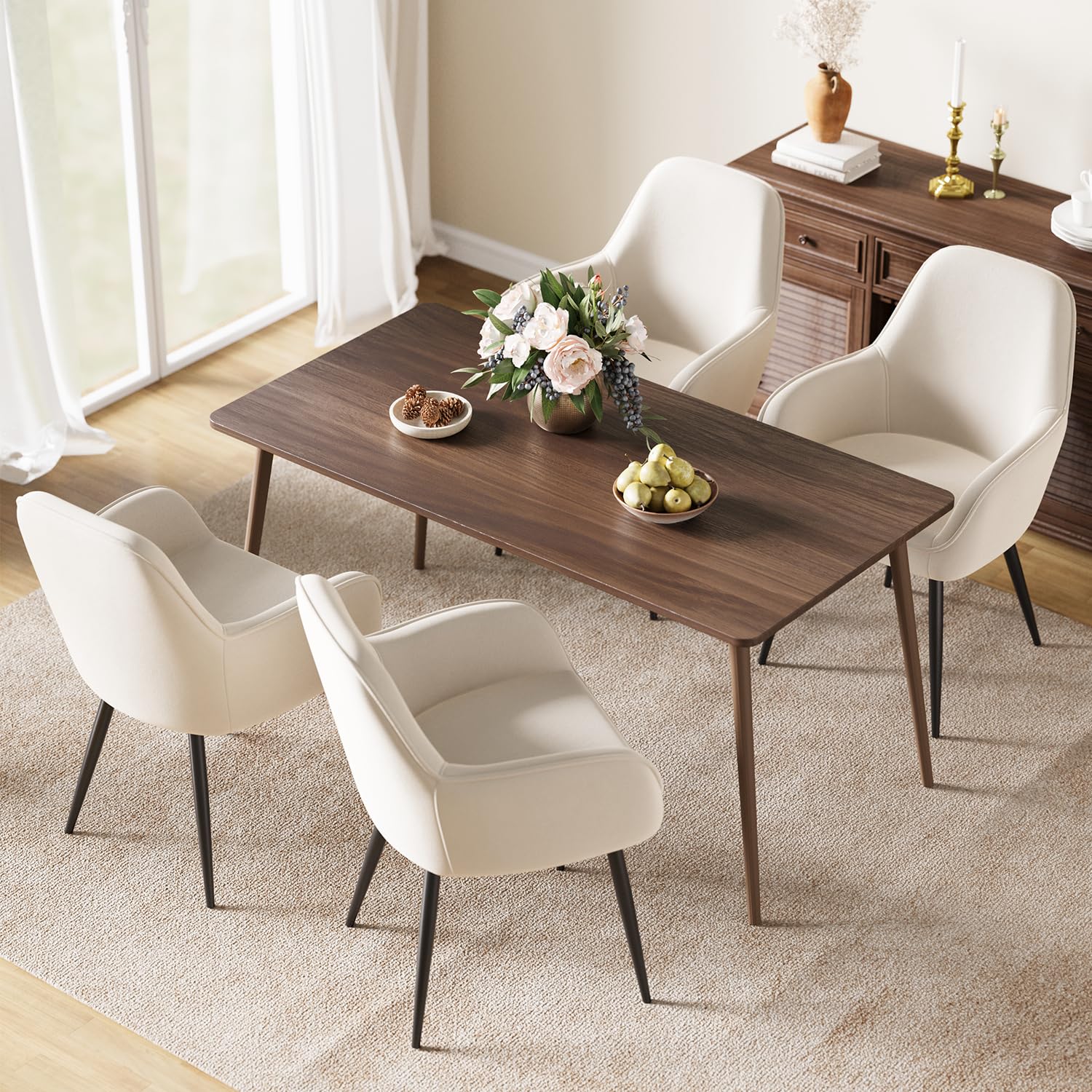 ELUCHANG Esszimmerstuhl 2 4 6er Set, Küchenstuhl, Polsterstuhl, Sessel Bequem mit Armlehne, Loungesessel, bis 150 kg Belastbar, Samt, für Esszimmer, Küche, Wohnzimmer