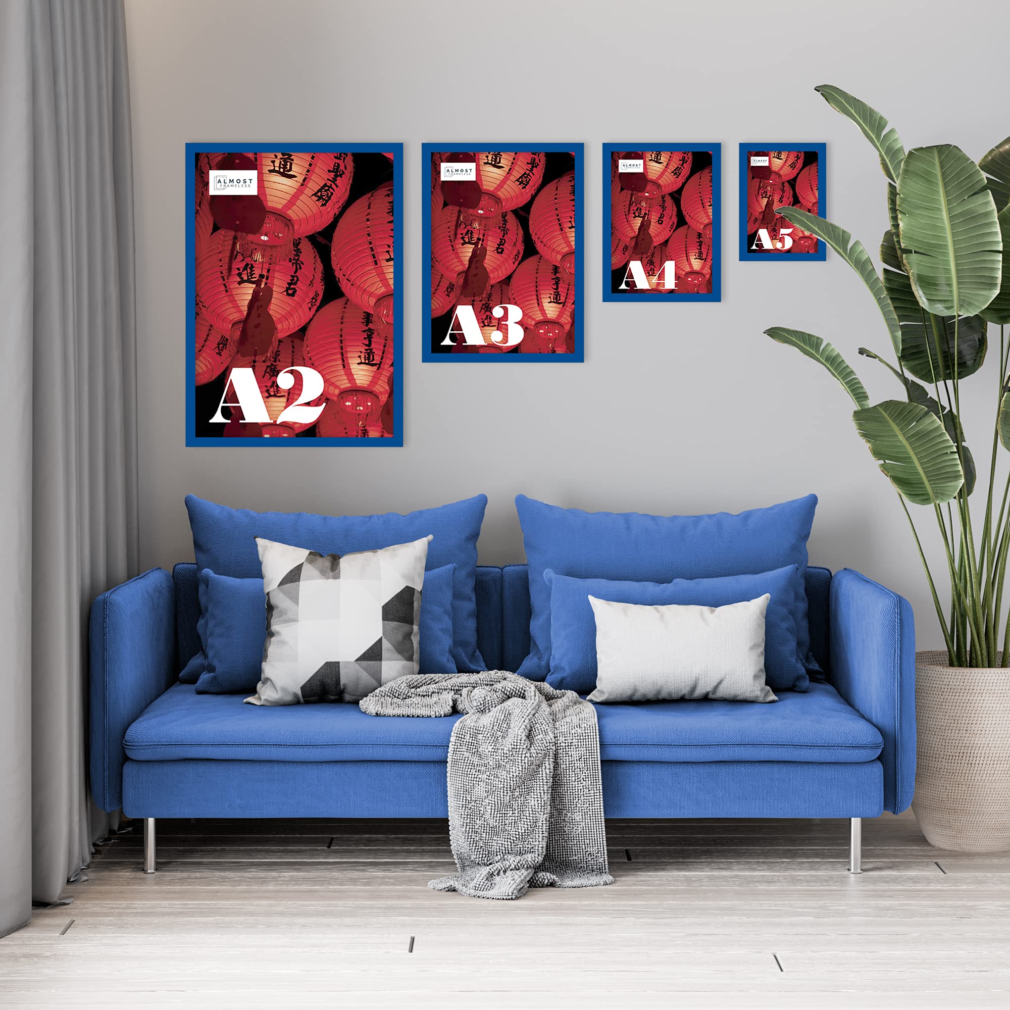 A4 Blue Picture Frame, Fits A4 (21 x 29.7cm - 8.3 x 11.7in) Poster, Photo,  or Print. Portrait and Horizontal Wall HooksKickstand Wall Art Display :  Amazon.in: Home & Kitchen